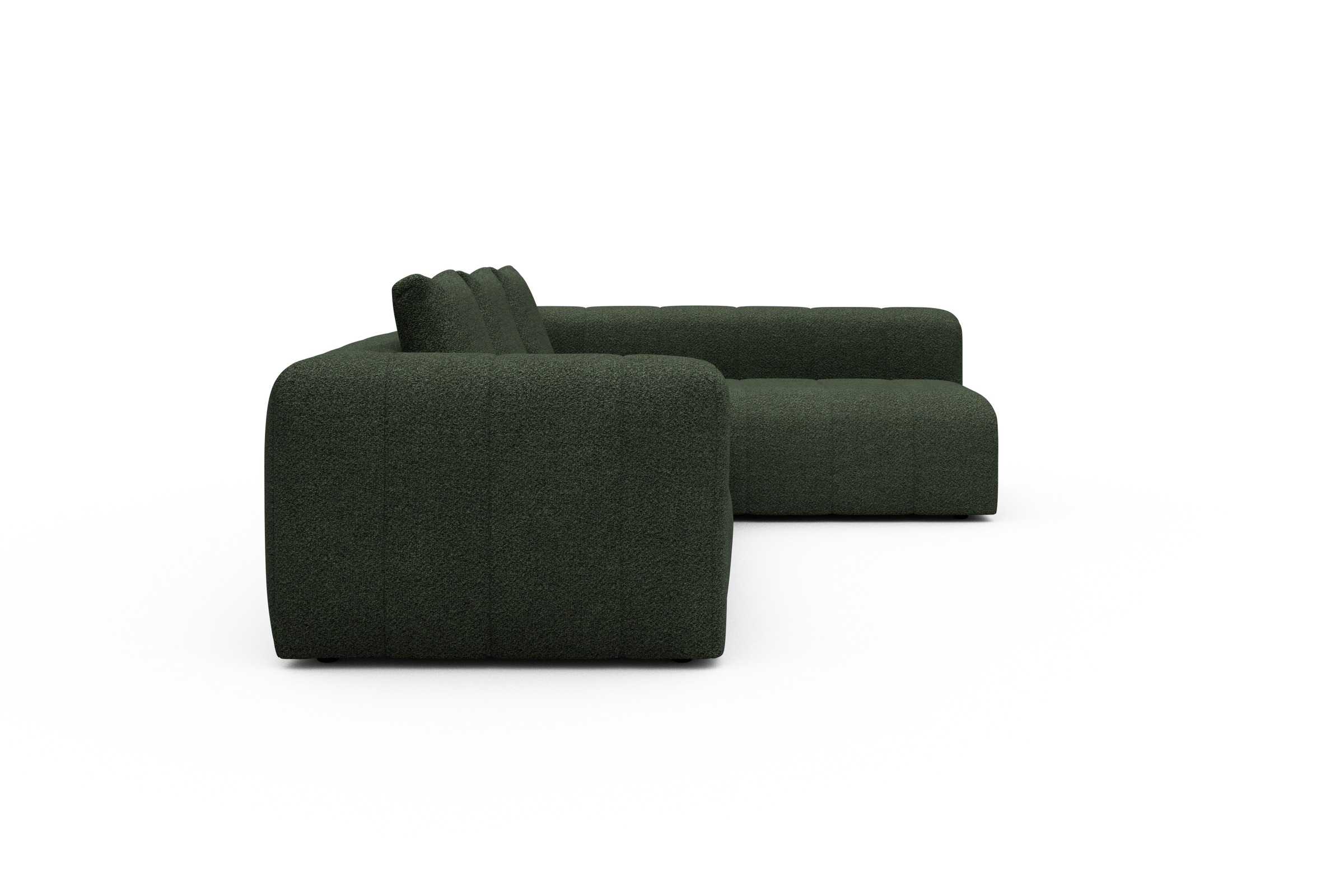 Ecksofa Hugo 2x 2,5-Sitzer Armlehne links Vanora-Deep-Green