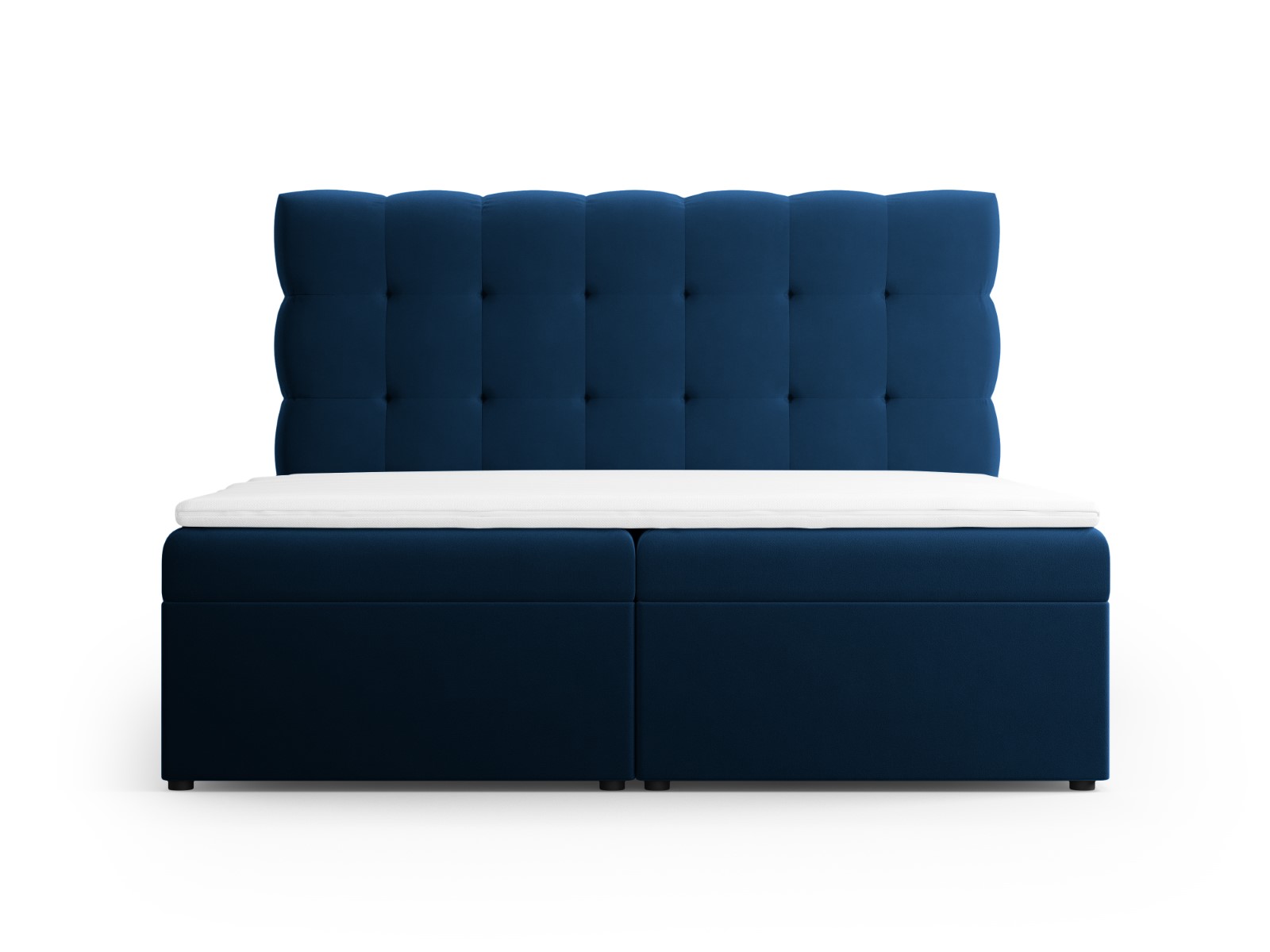Cosmopolitan Design Boxspringbett Bali 160x200 Samt Bluvel Königsblau
