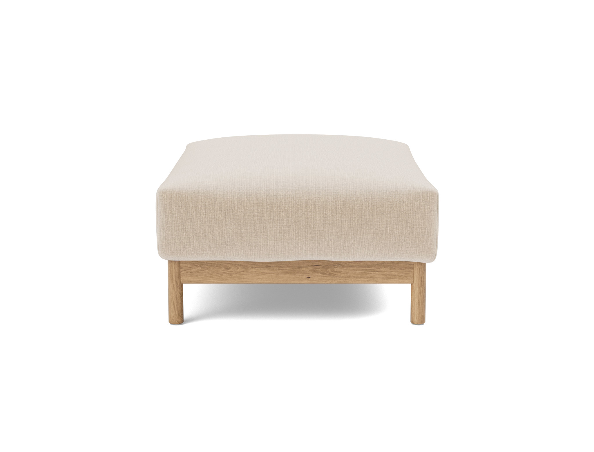 Hocker Malloy Chenille Esina 410-Almond-Beige Beine Eiche