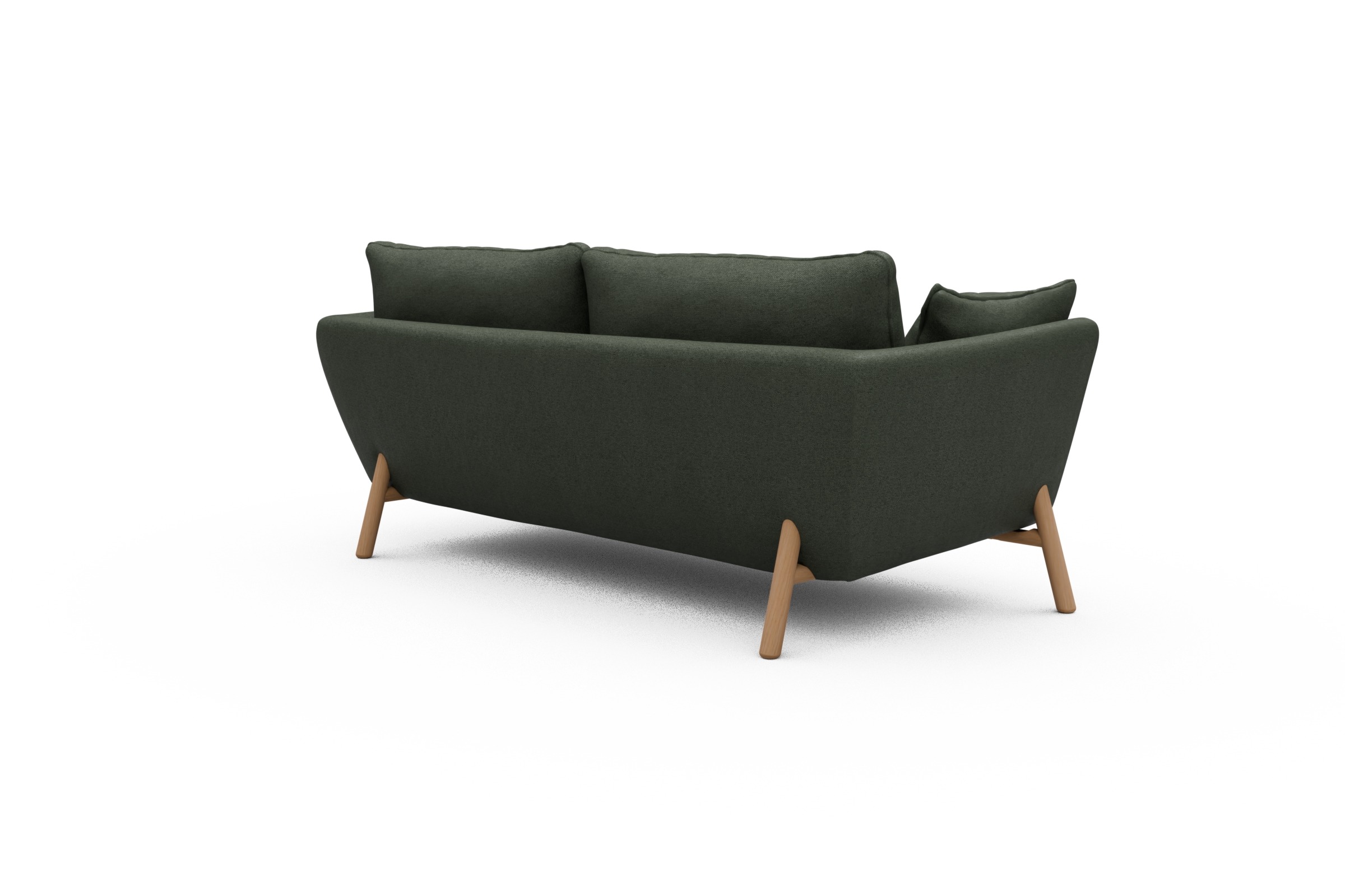 Sofa Emil 2-Sitzer Beinfarbe Eiche Natur Denari-Forest-Green