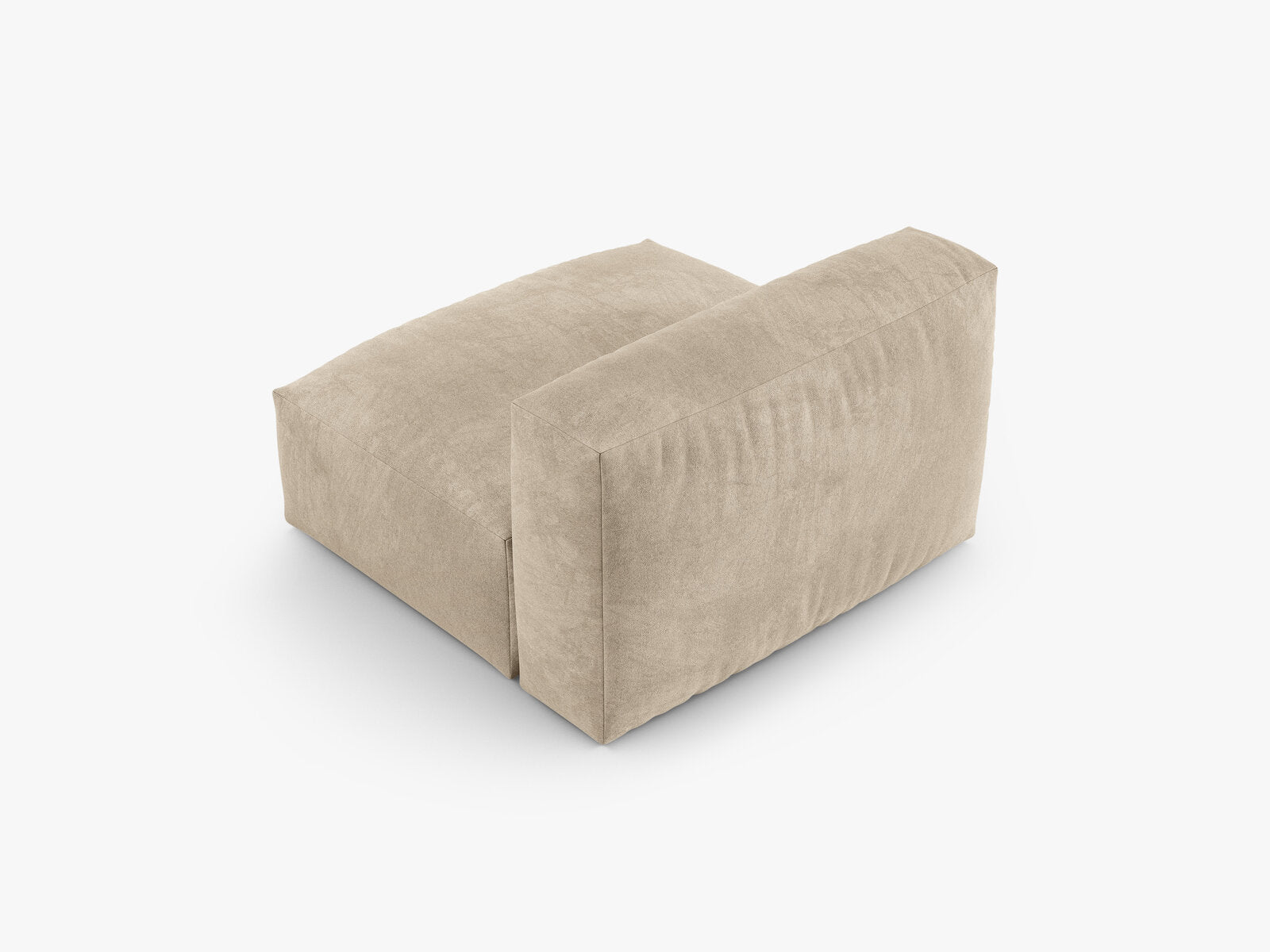 Micadoni Mittelmodul Martina 1-Sitzer 90cm Sitztiefe Samt Vogue Helles Beige