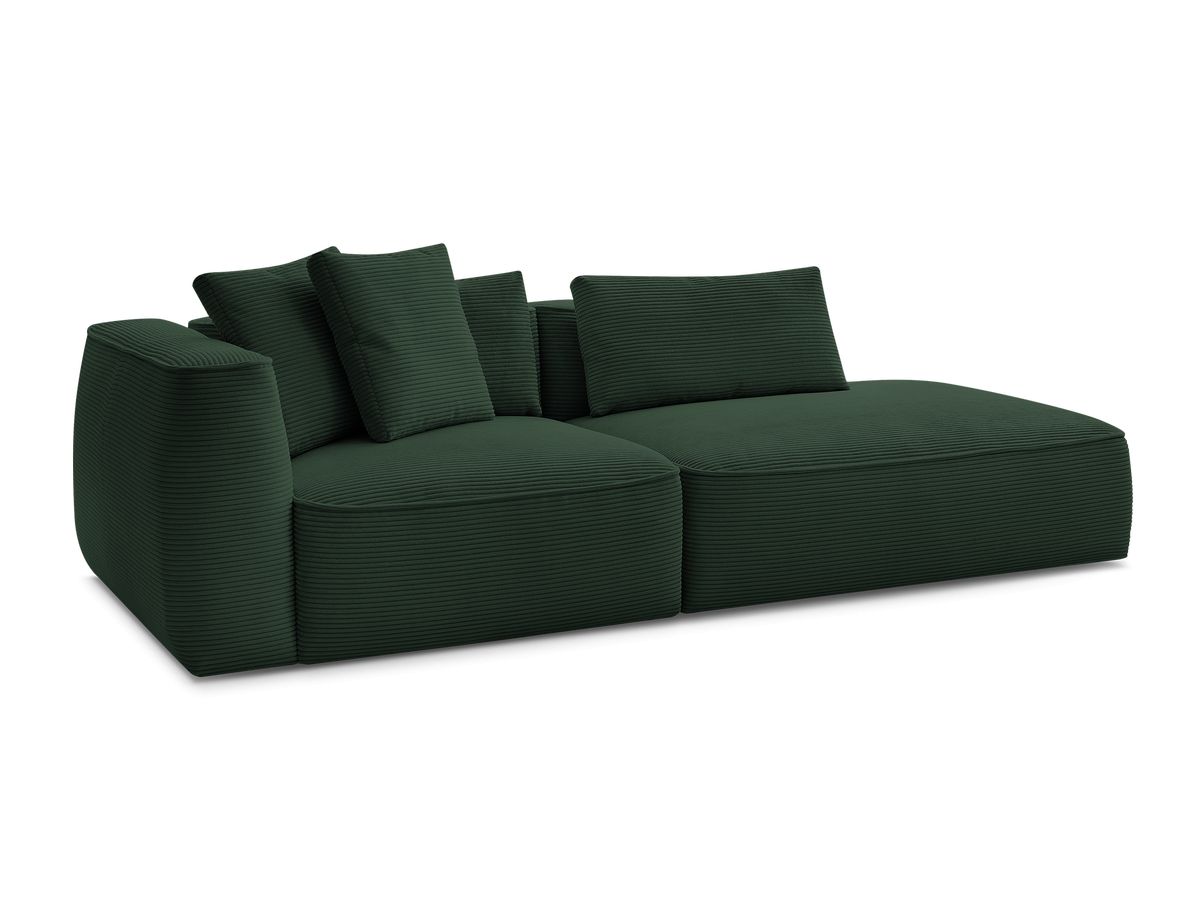 Bobochic Leopold Sofa 3-Sitzer Cordsamt Dunkelgrün Armlehne links