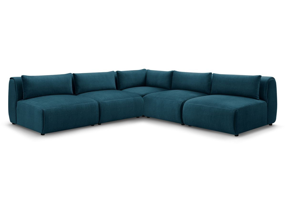 Bobochic Jeanne Ecksofa 299 × 299 cm Samt Dunkelblau