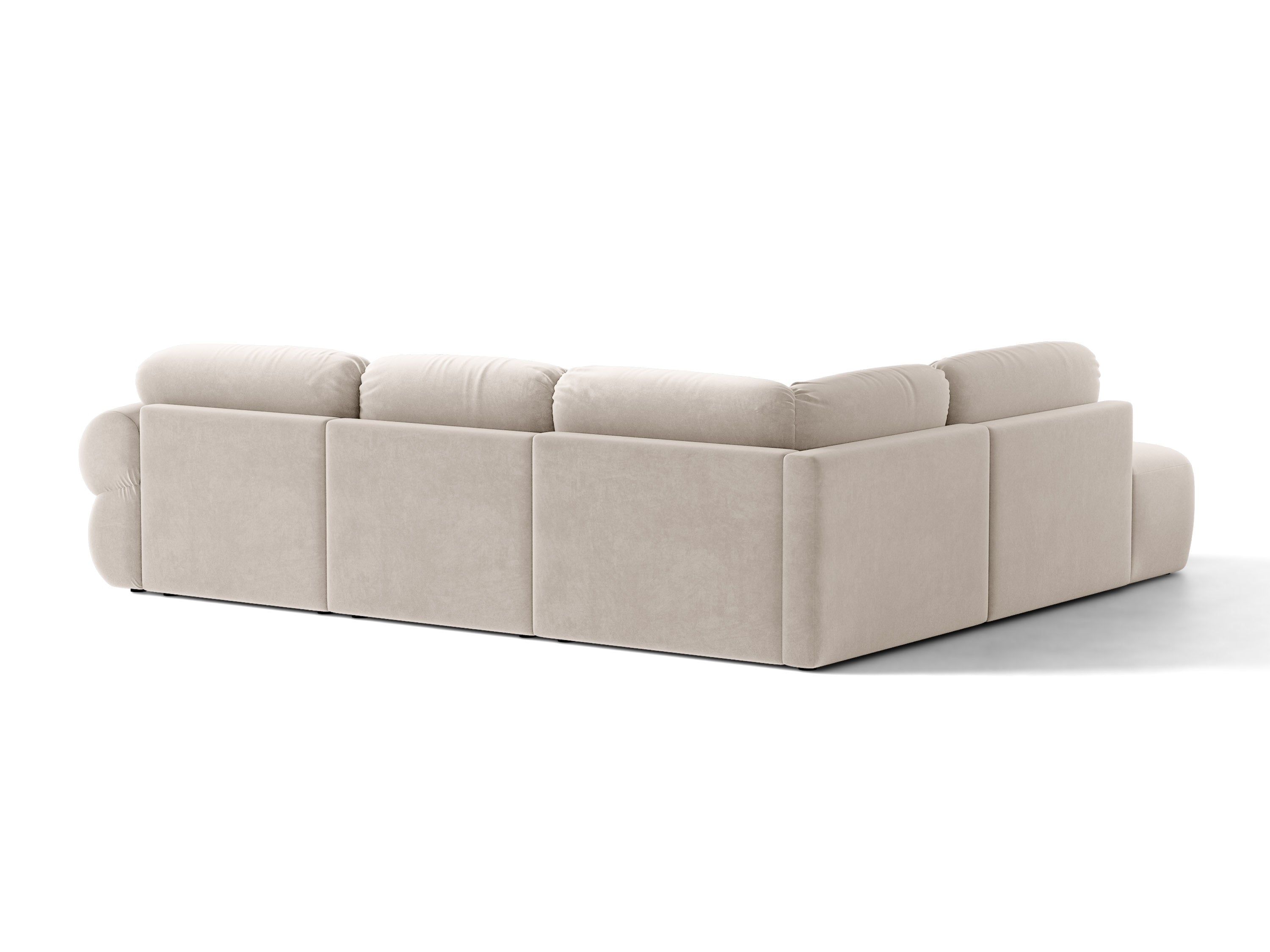 Micadoni Ophelia Ecksofa 289 cm Links Samt Salvador Beige