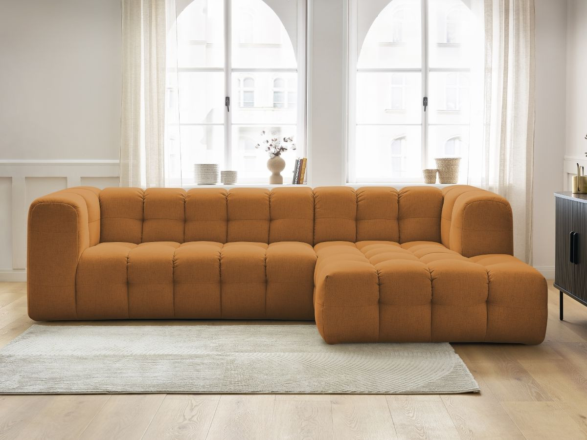 Bobochic Cloud Ecksofa 288 × 184 cm Stoff Gelb Ecke rechts