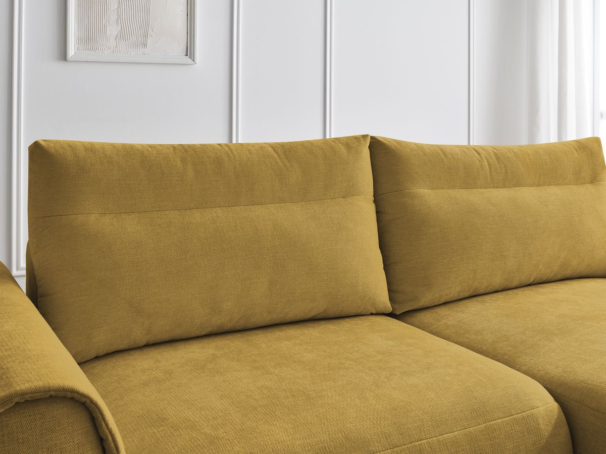 Bobochic Aden Ecksofa 246 × 152 cm Stoff Gelb Ecke rechts