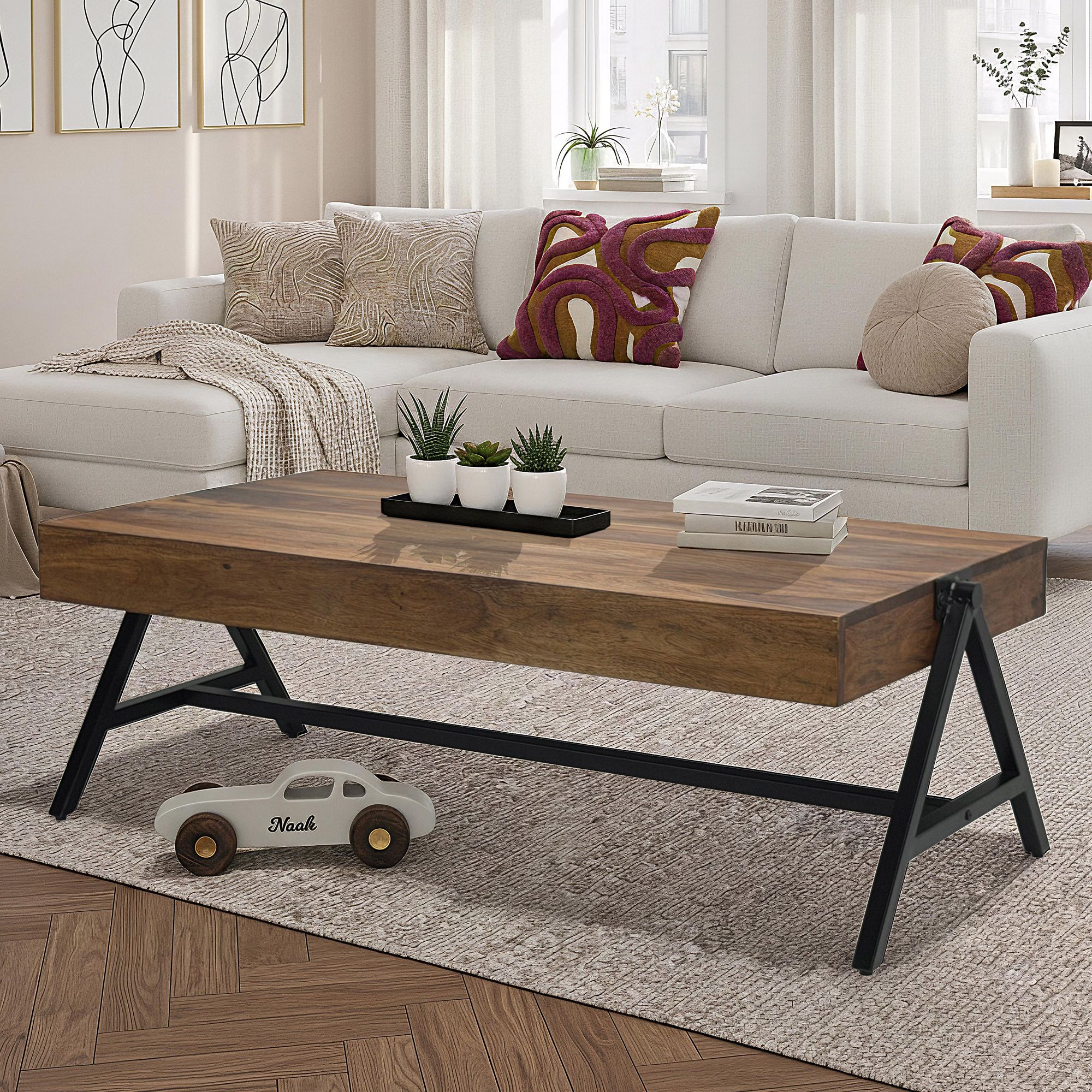 Couchtisch Nordkapp Massivholz Dunkelbraun 120 × 60 × 40 cm
