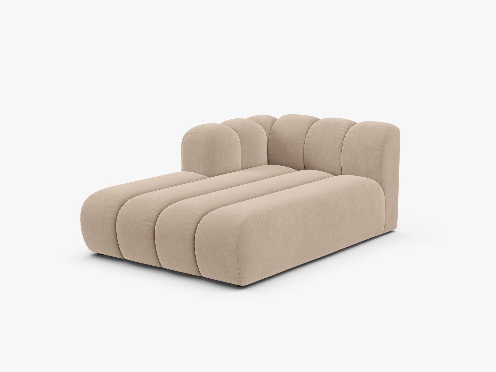 Micadoni Recamiere Lupine 2-Sitzer Samt Venus Beige Links