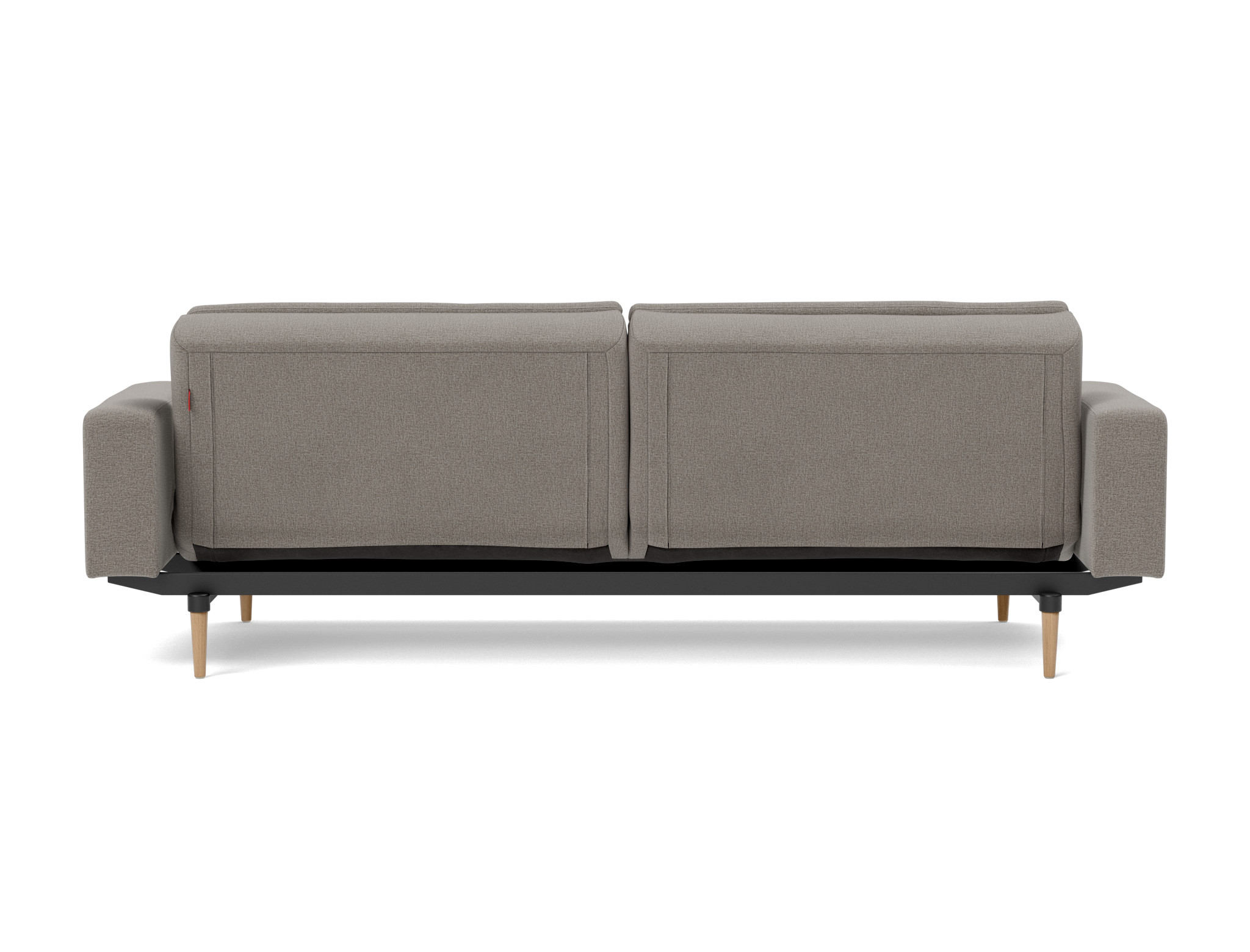 Schlafsofa Dublexo mit Armlehnen Flachgewebe Mixed Dance 521-Grey Beine Styletto Eiche hell