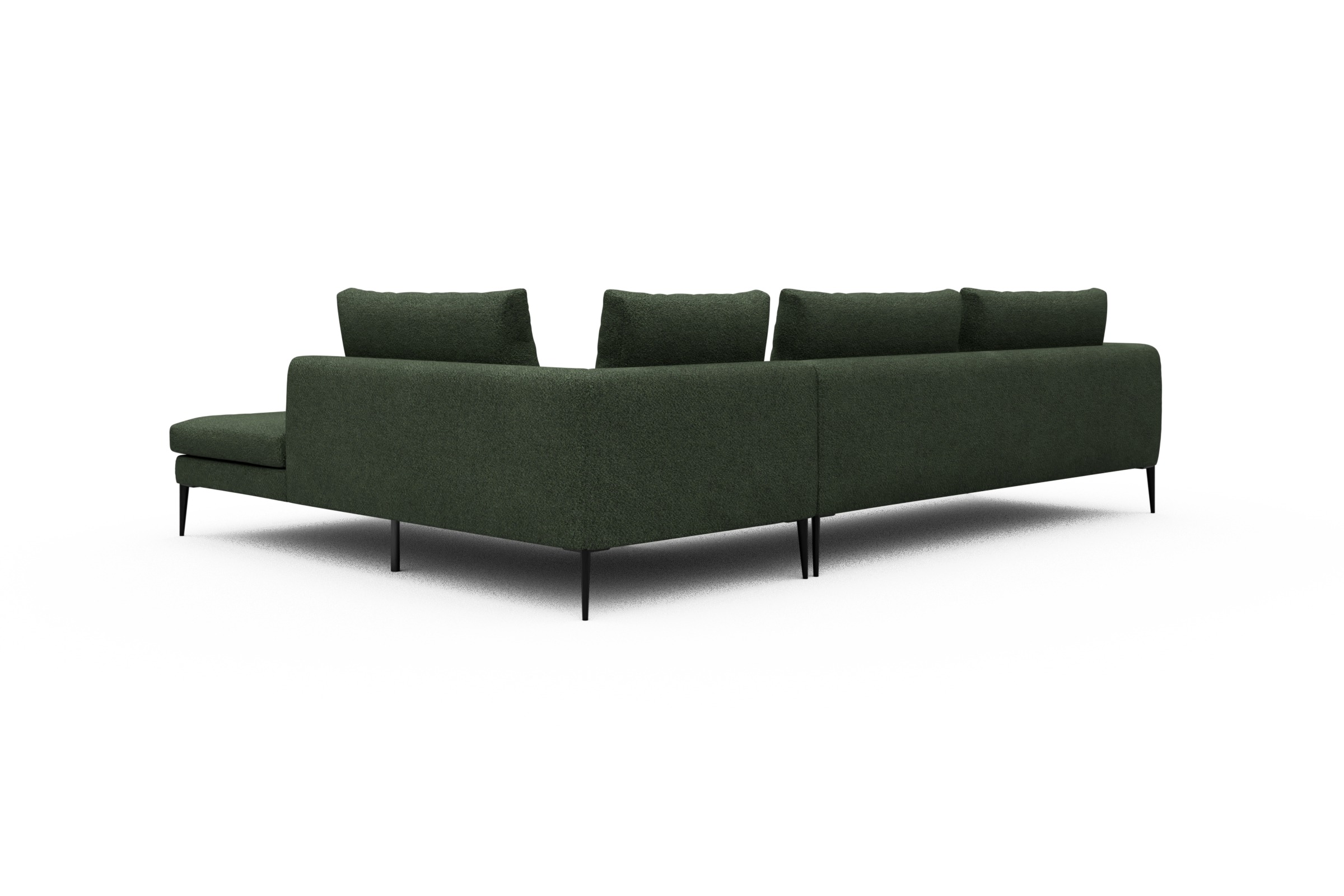 Ecksofa Paul Relax-Ecke links mit 3-Sitzer Vanora-Deep-Green