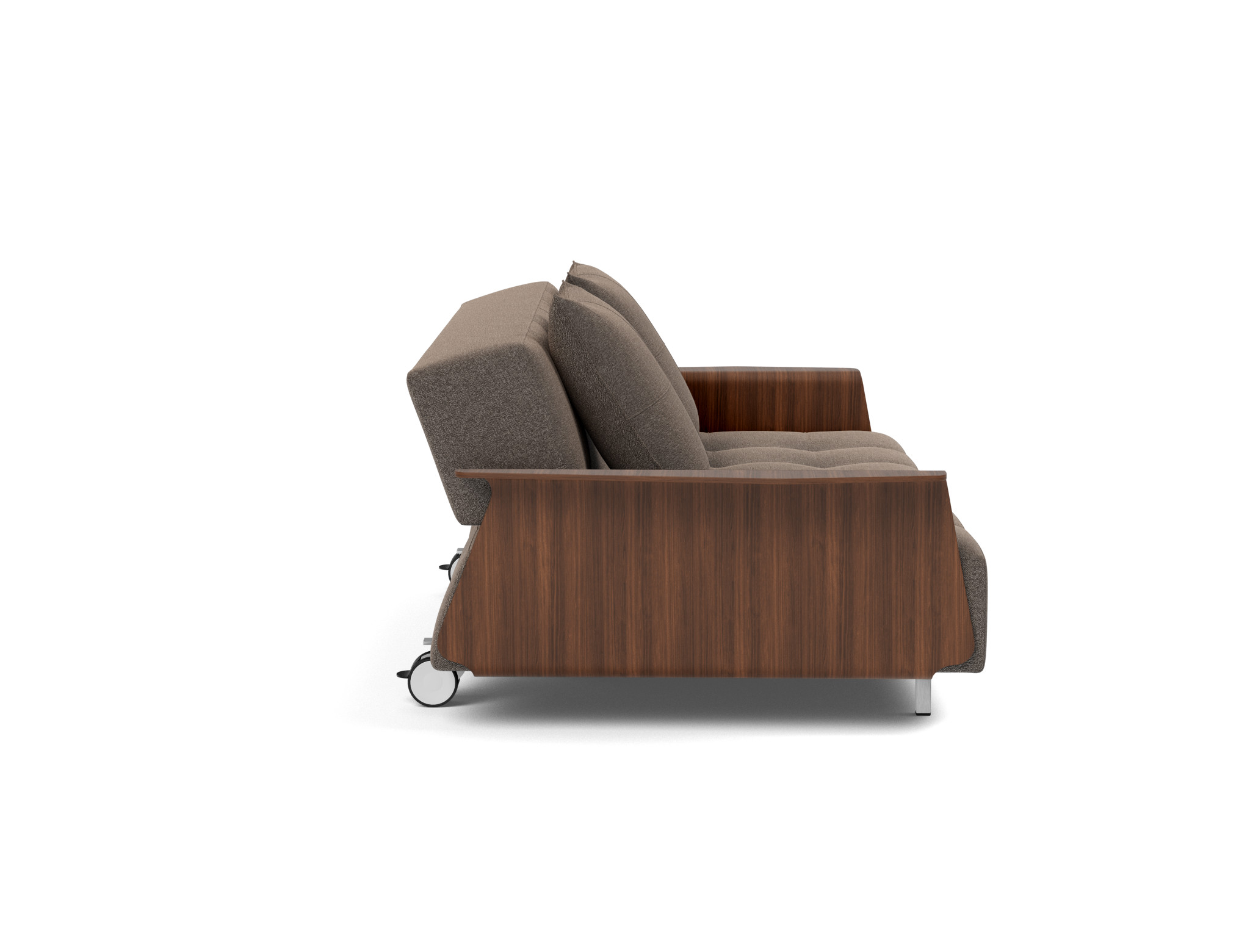 Schlafsofa Long Horn D.E.L. mit Armlehnen Boucle Skandi 530-Taupe