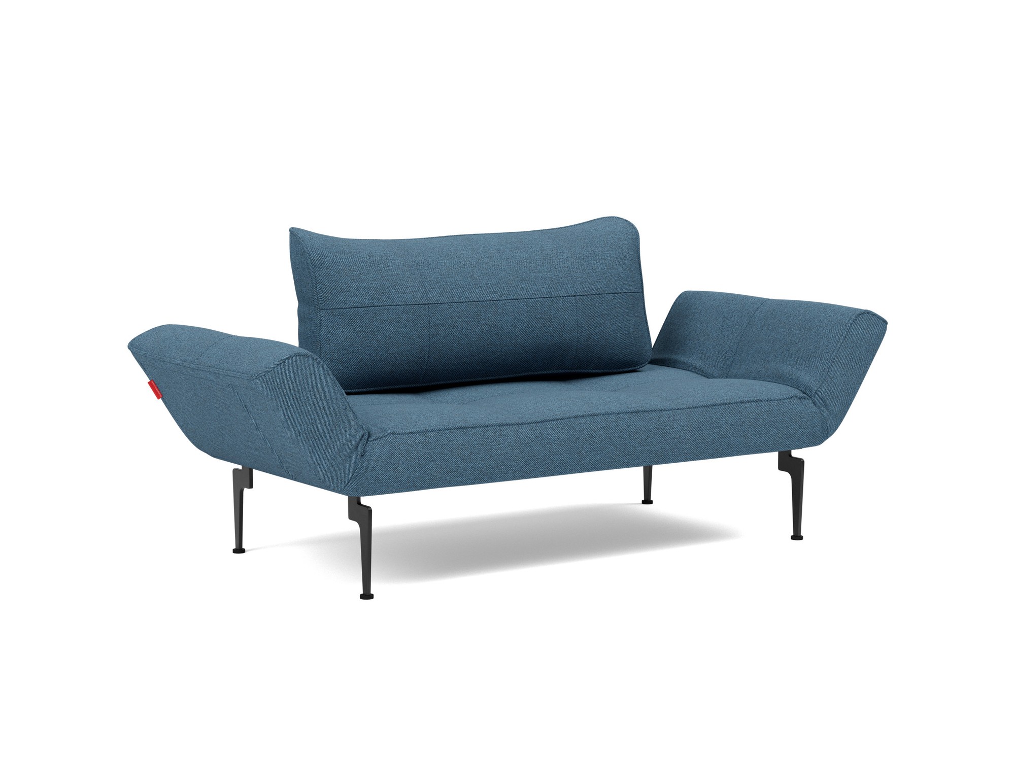 Tagesbett Zeal Strukturierter Stoff Weda 302-Weda-Blue Beine Laser schwarz