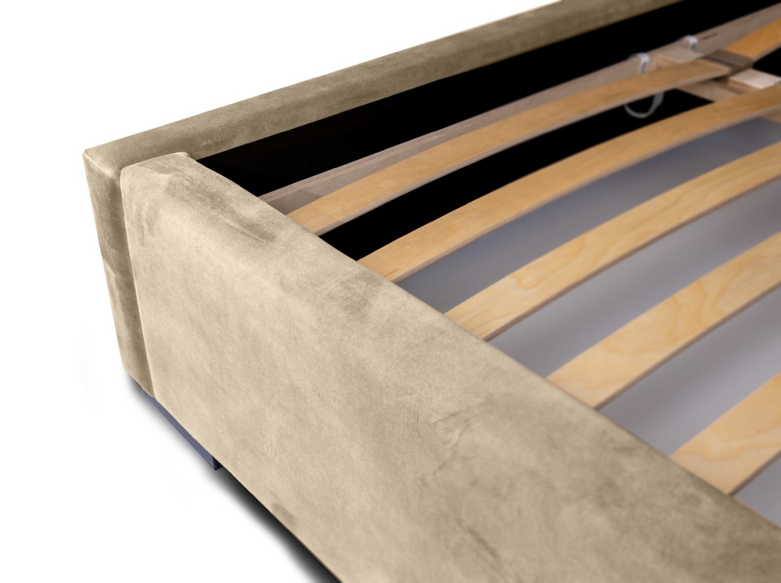 Polsterbett Portoza Samtstoff 180x200 mit Holzrahmen Macau Truffle