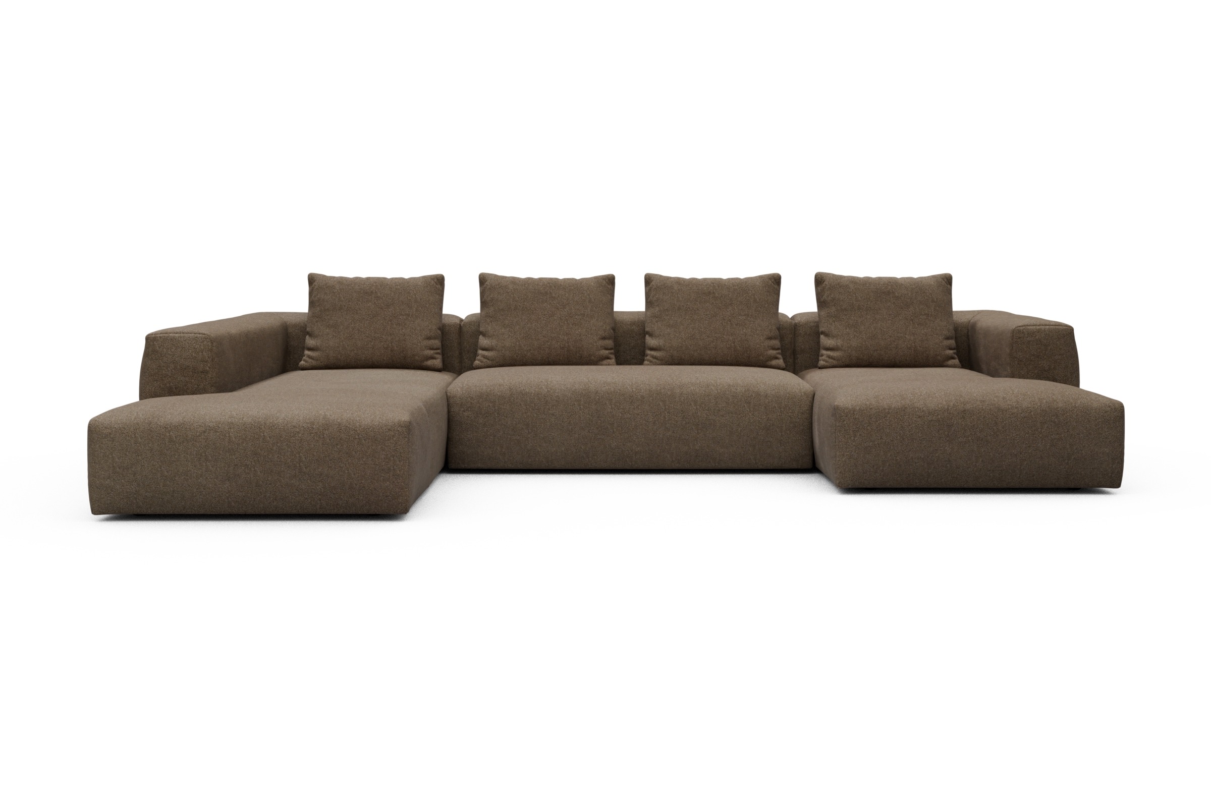Skandi Home Wohnlandschaft Fred Relax-Ecke links mit 2-Sitzer und Chaiselongue rechts Aivi-Khaki-Brown moebelfaktor