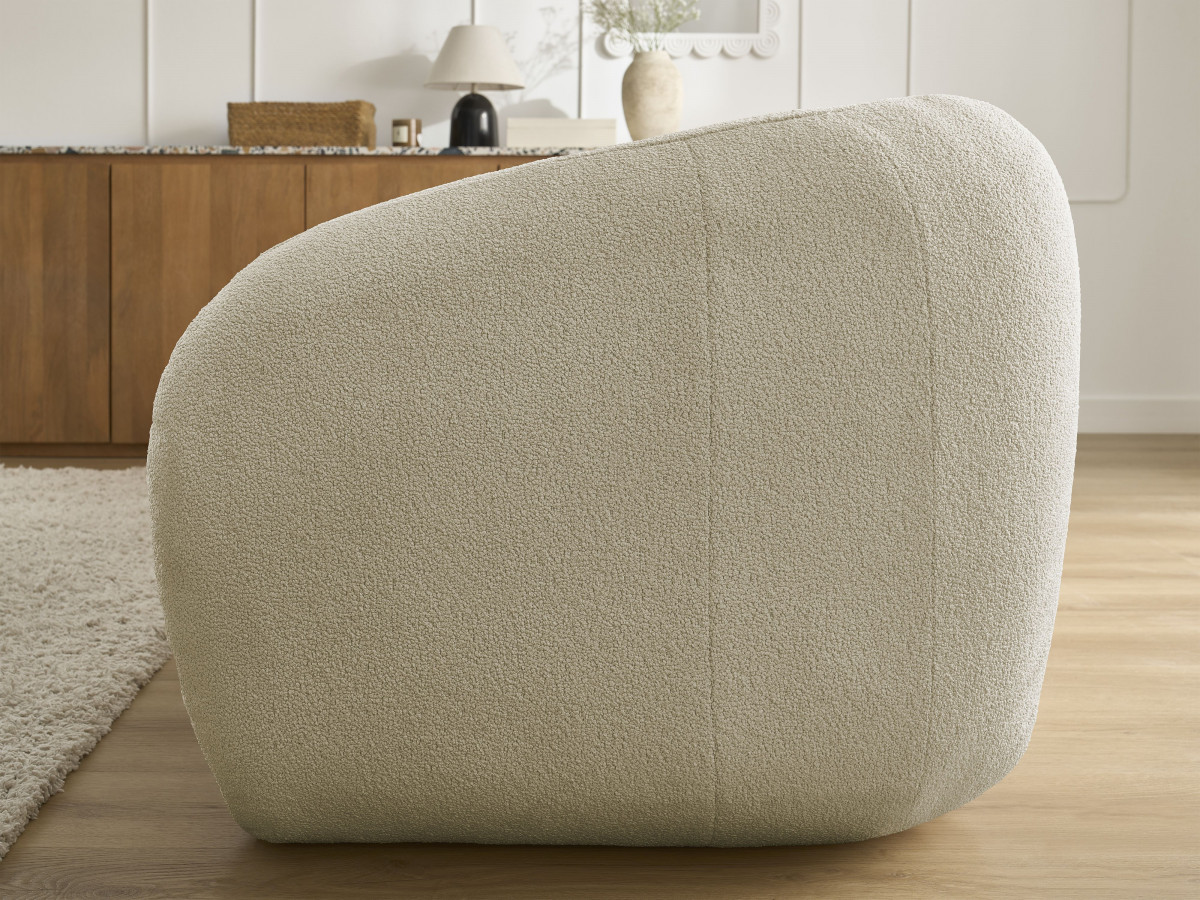 Bobochic Neyo Schlafsofa 3-Sitzer Bouclé-Stoff Beige