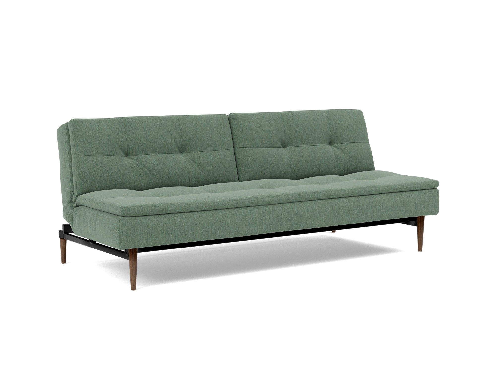Schlafsofa Dublexo Flachgewebe Elegance 518-Green Beine Styletto Eiche dunkel