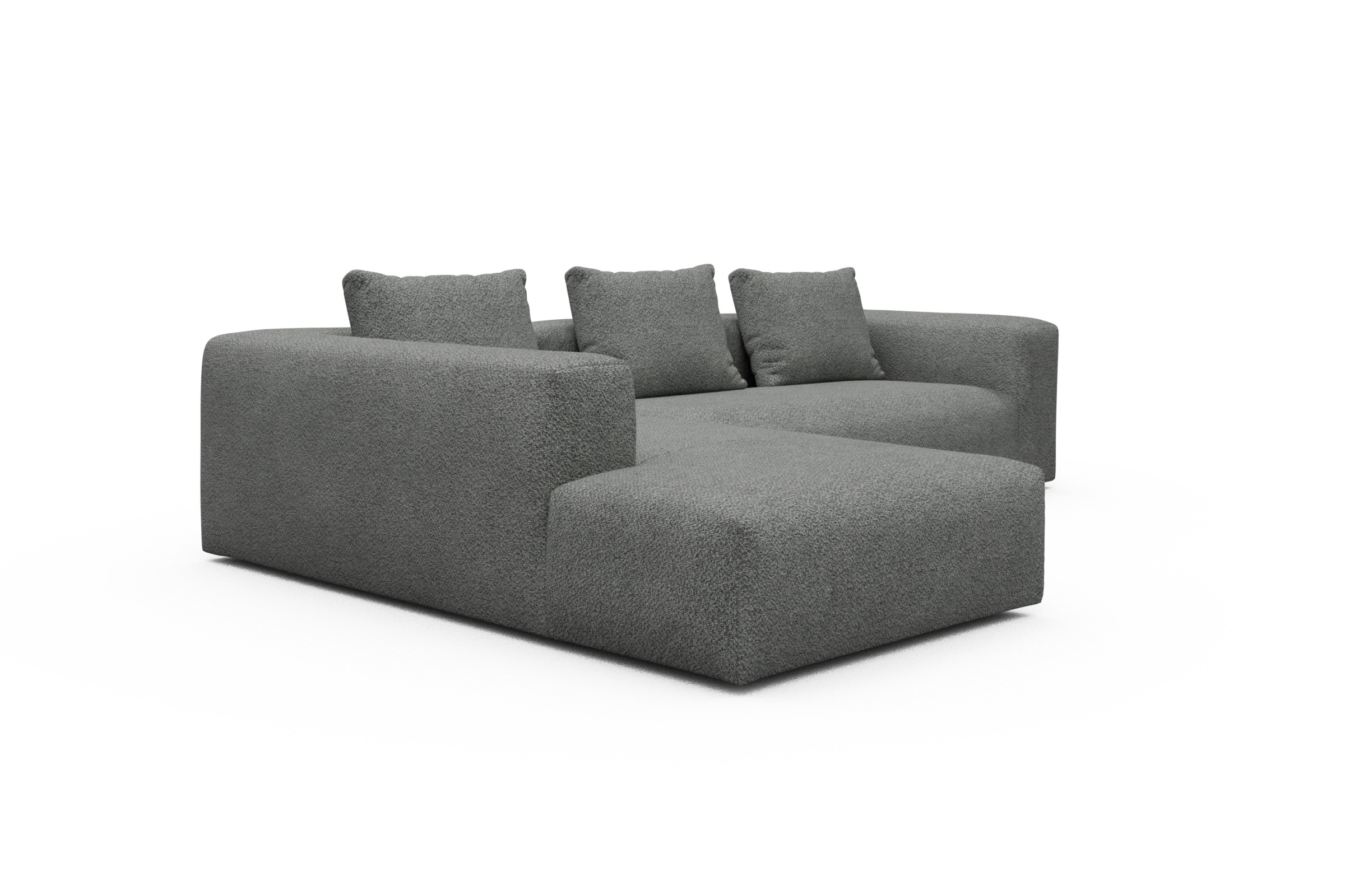 Ecksofa Fred Relax-Ecke links mit 2,5-Sitzer Vanora-Warm-Grey