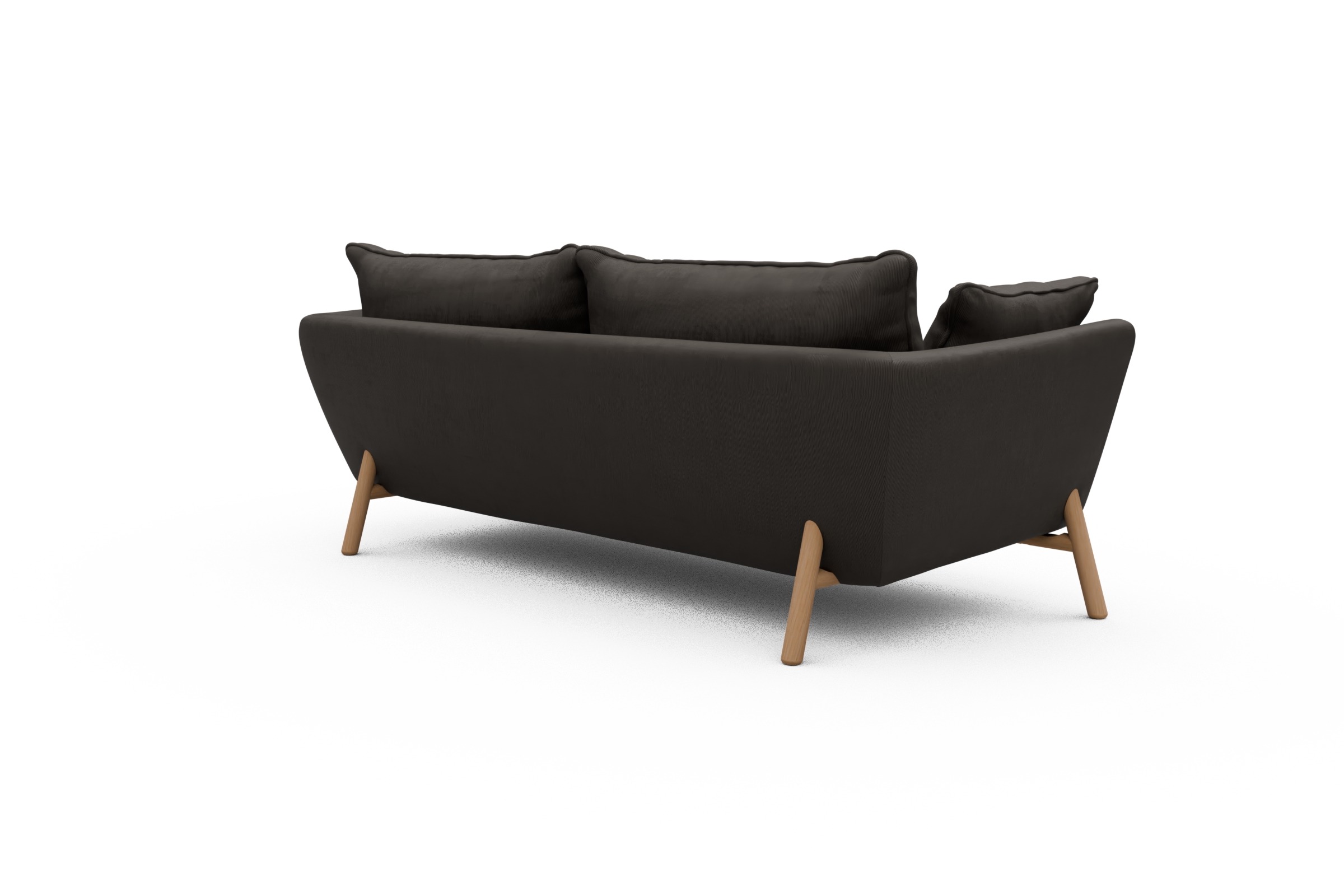 Sofa Emil PREMIUM 3-Sitzer Beinfarbe Eiche Natur Cordufine-Taupe