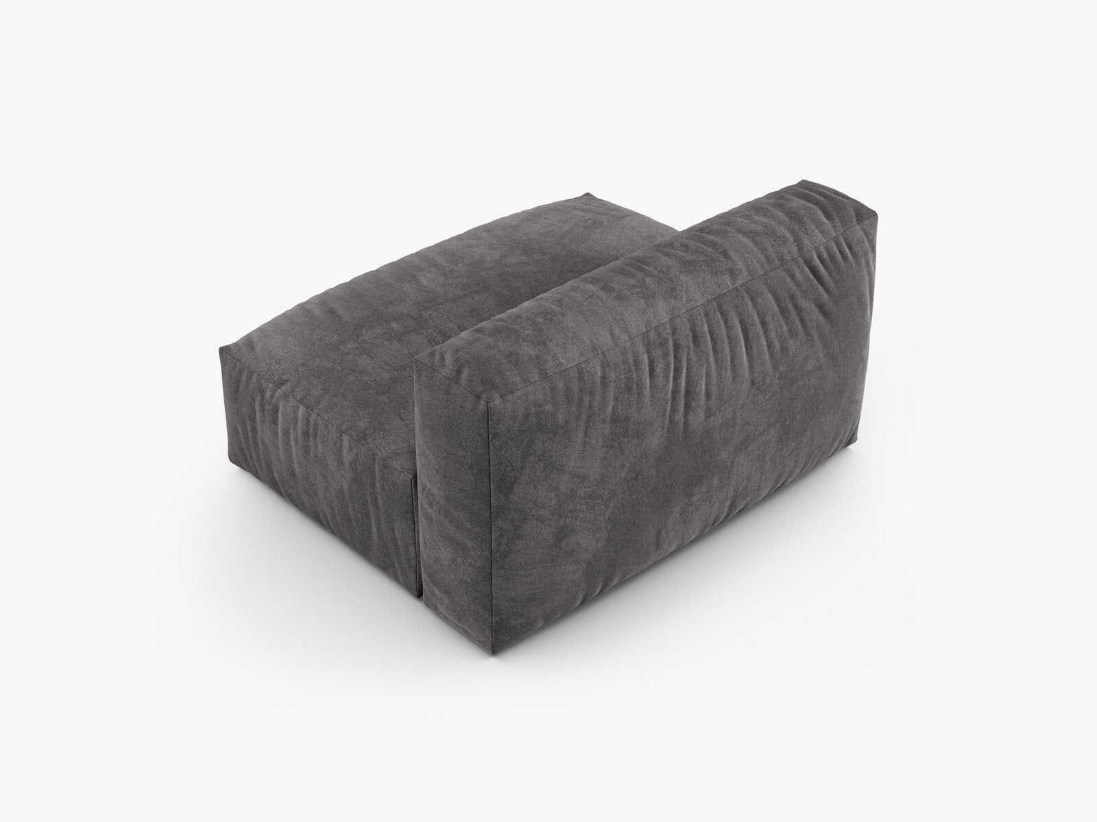 Micadoni Mittelmodul Martina 1-Sitzer Groß 90cm Sitztiefe Samt Vogue Grau