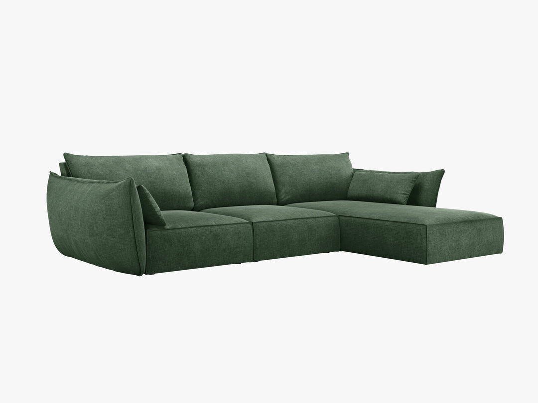 Micadoni Ecksofa Kaelle 4-Sitzer Rechts Chenille Over The Horizon Flaschengrün