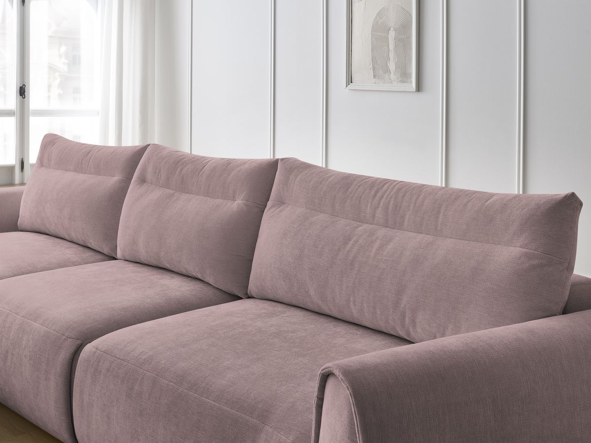 Bobochic Aden Ecksofa 386 × 152 cm Stoff Rosa Ecke links