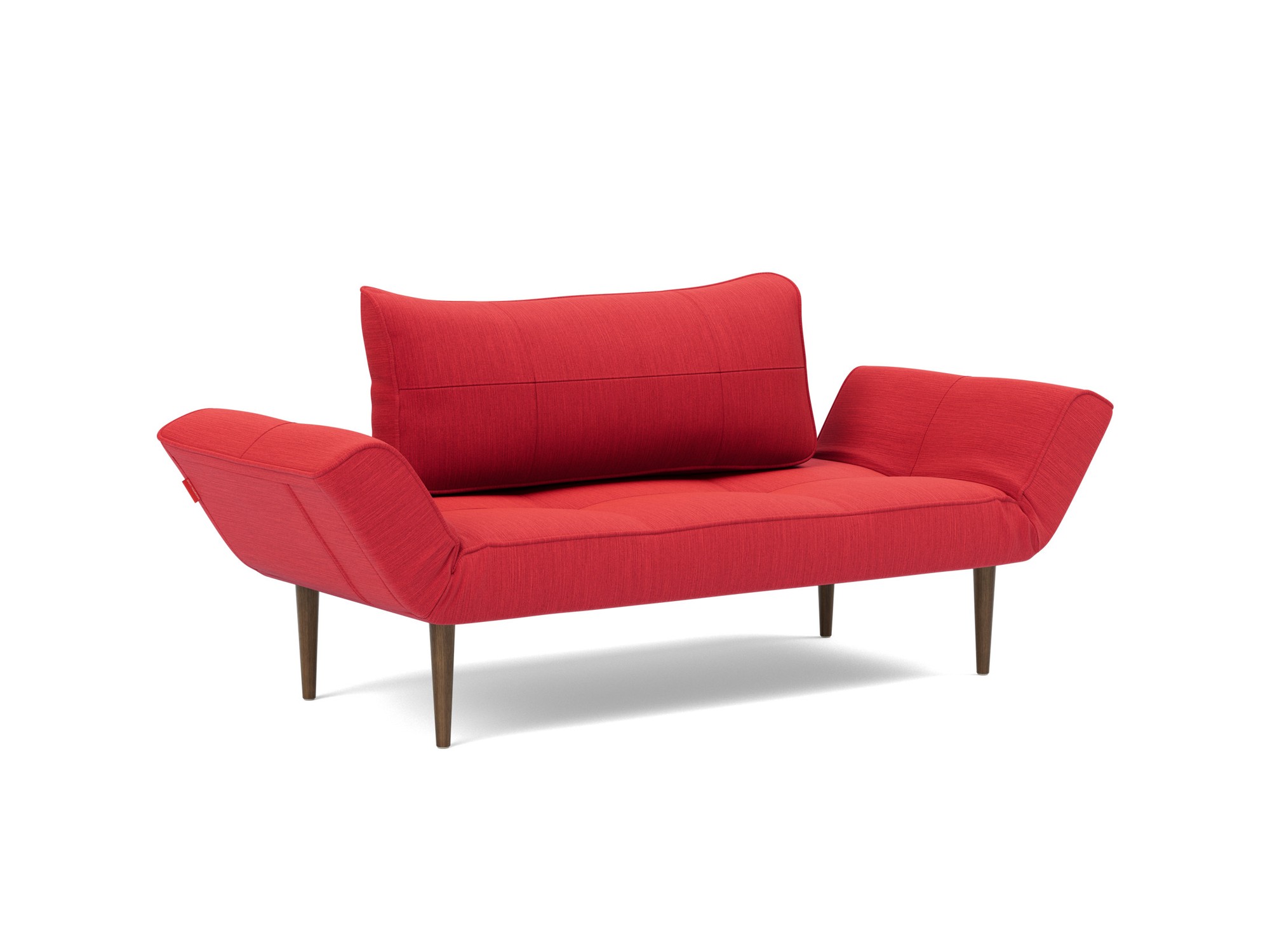 Tagesbett Zeal Flachgewebe Elegance 511-Red Beine Styletto Eiche dunkel