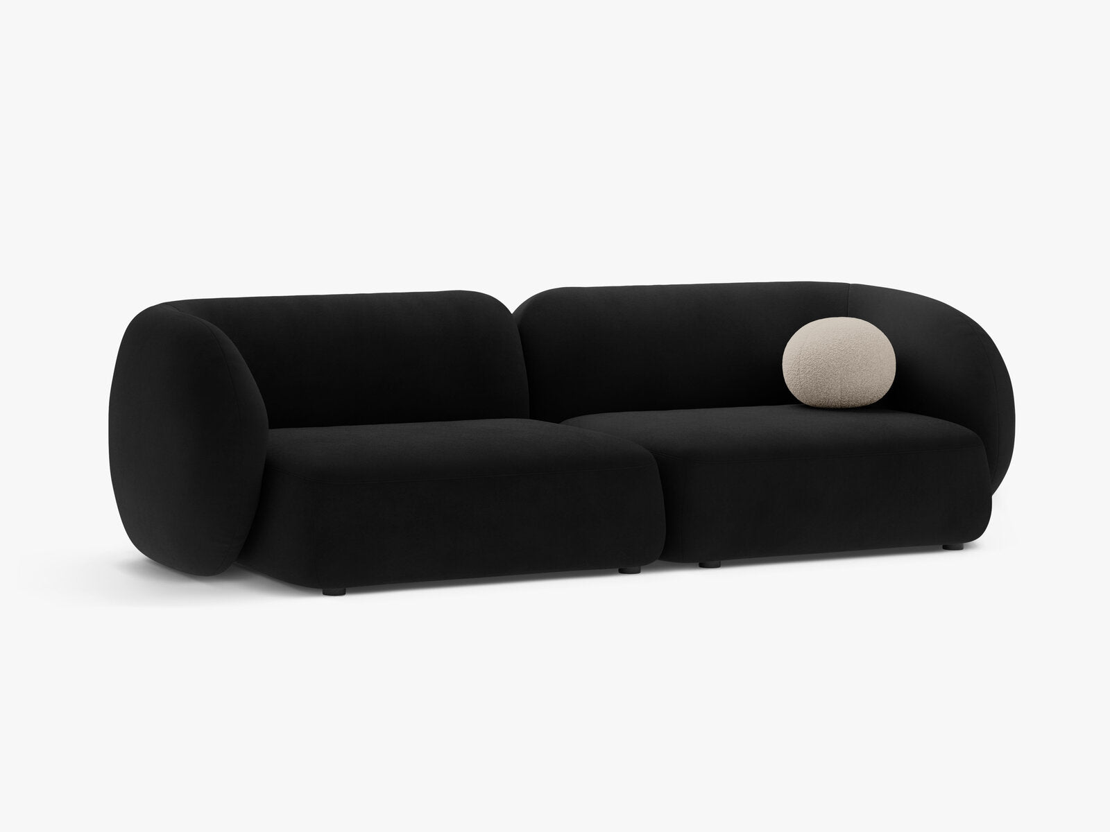 Micadoni Sofa Kate 4-Sitzer Samt Salvador Schwarz