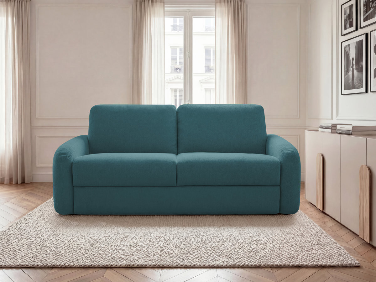 Bobochic Kenan Schlafsofa 3-Sitzer Stoff Dunkelblau, Liegefläche 160 × 196 cm