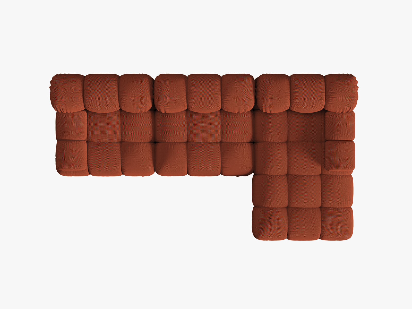Micadoni Modulares Ecksofa Bellis 4-Sitzer Rechts 3D-Stoff Sonic Ziegel