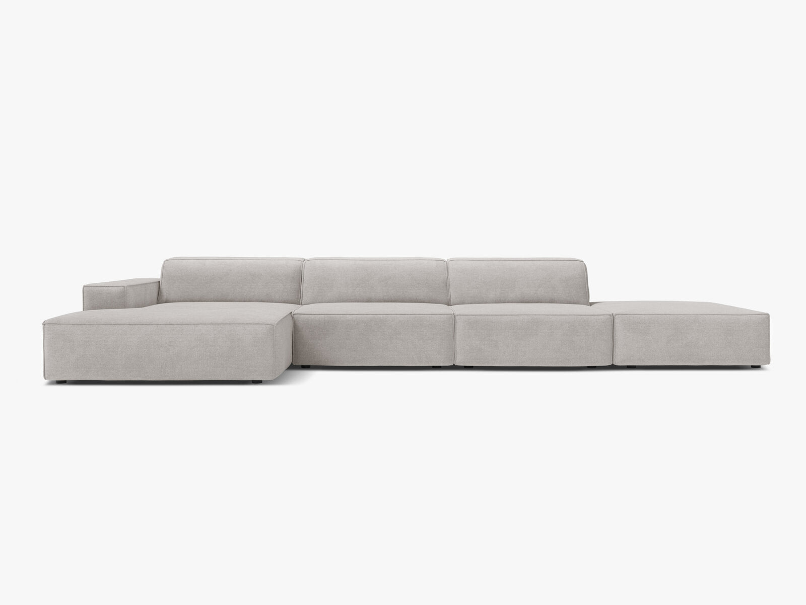 Micadoni Ecksofa Jodie 5-Sitzer Strukturierter Stoff Liberty Hellgrau Links