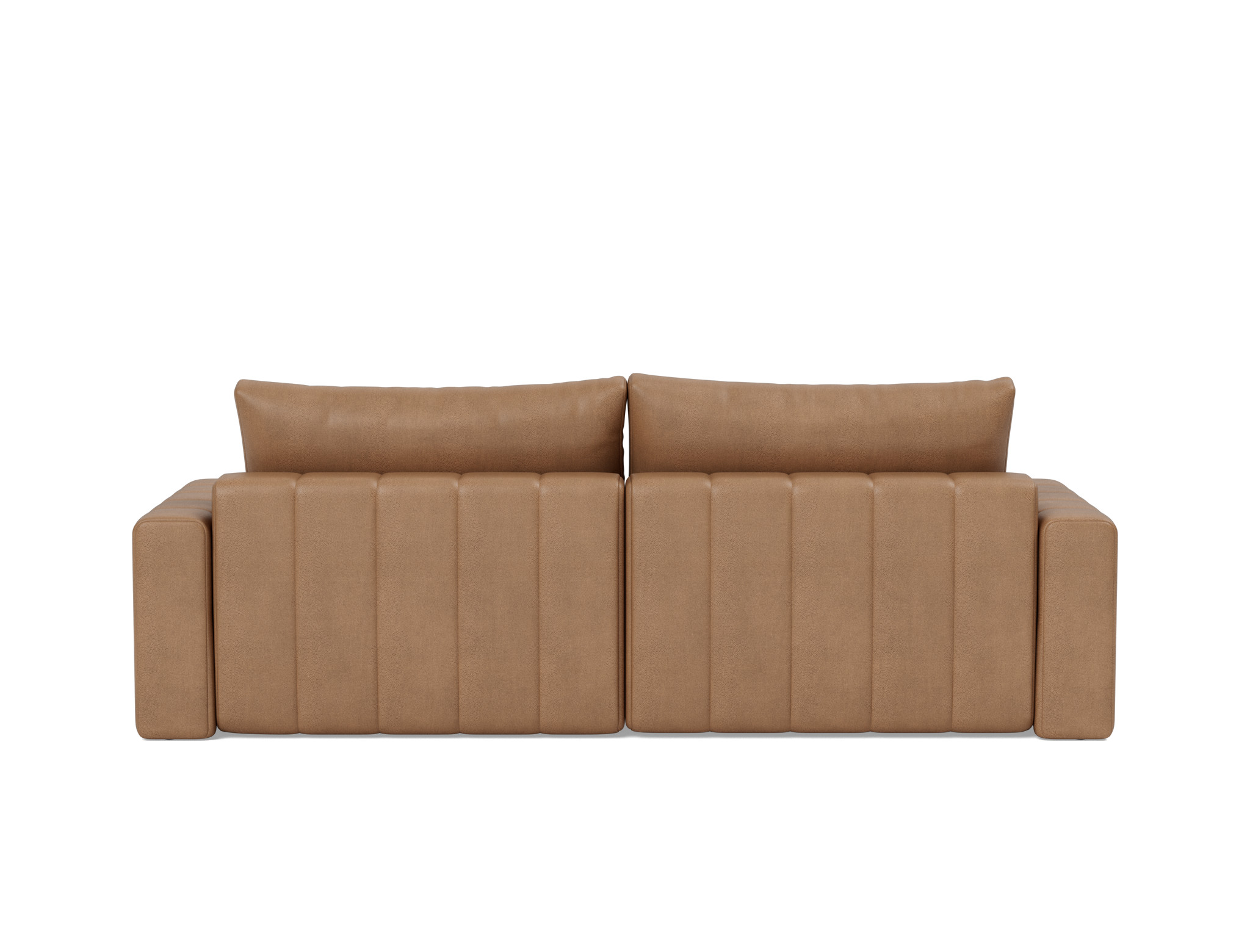 Schlafsofa Akello mit Chaiselongue und Armlehnen Lederoptik Faunal 551-Brown