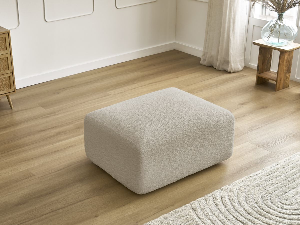 Bobochic Tina Pouf Bouclé-Stoff Beige