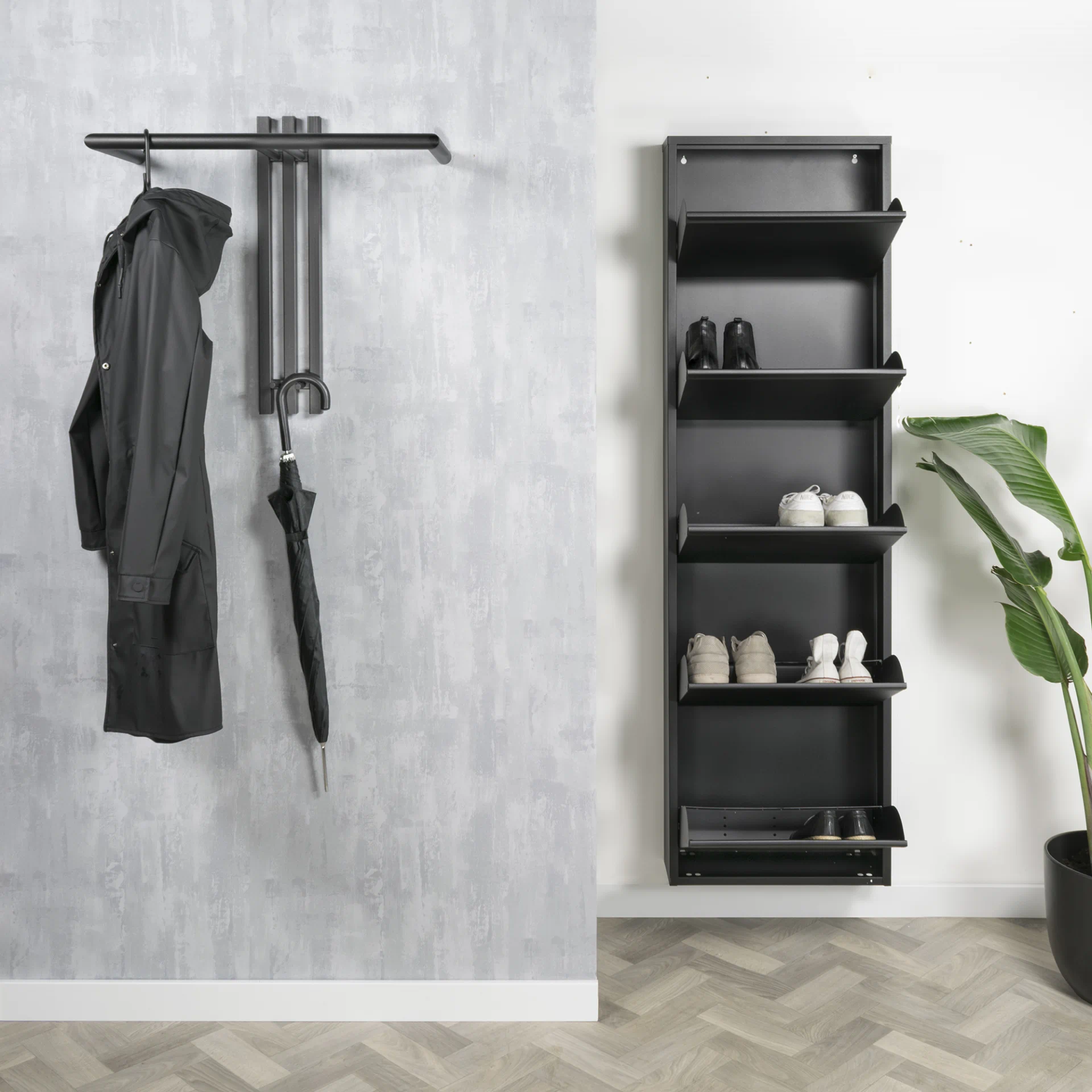 Spinder Design Senza 1 Wandgarderobe Schwarz