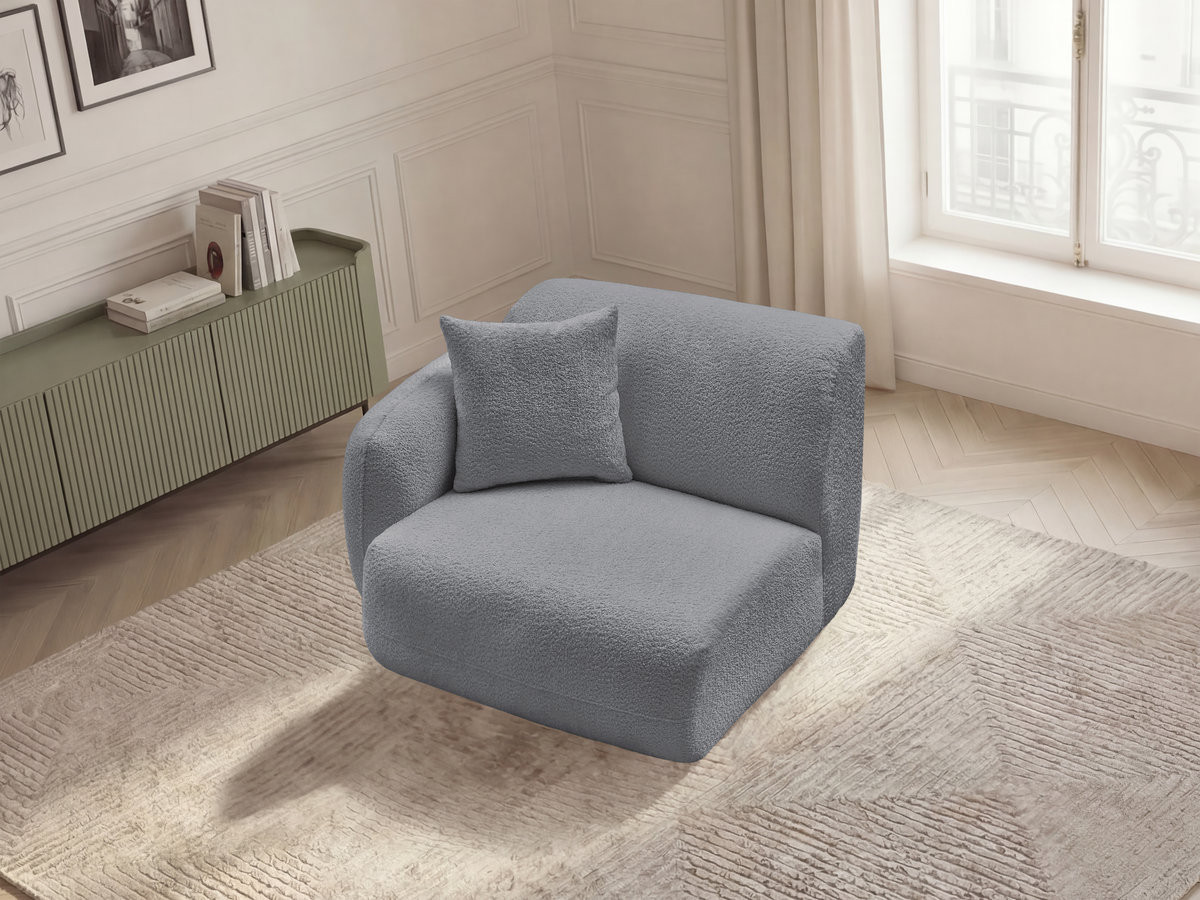 Bobochic Anda Sofamodul 1-Sitzer 104 × 103 cm Chenille Grau Ecke links