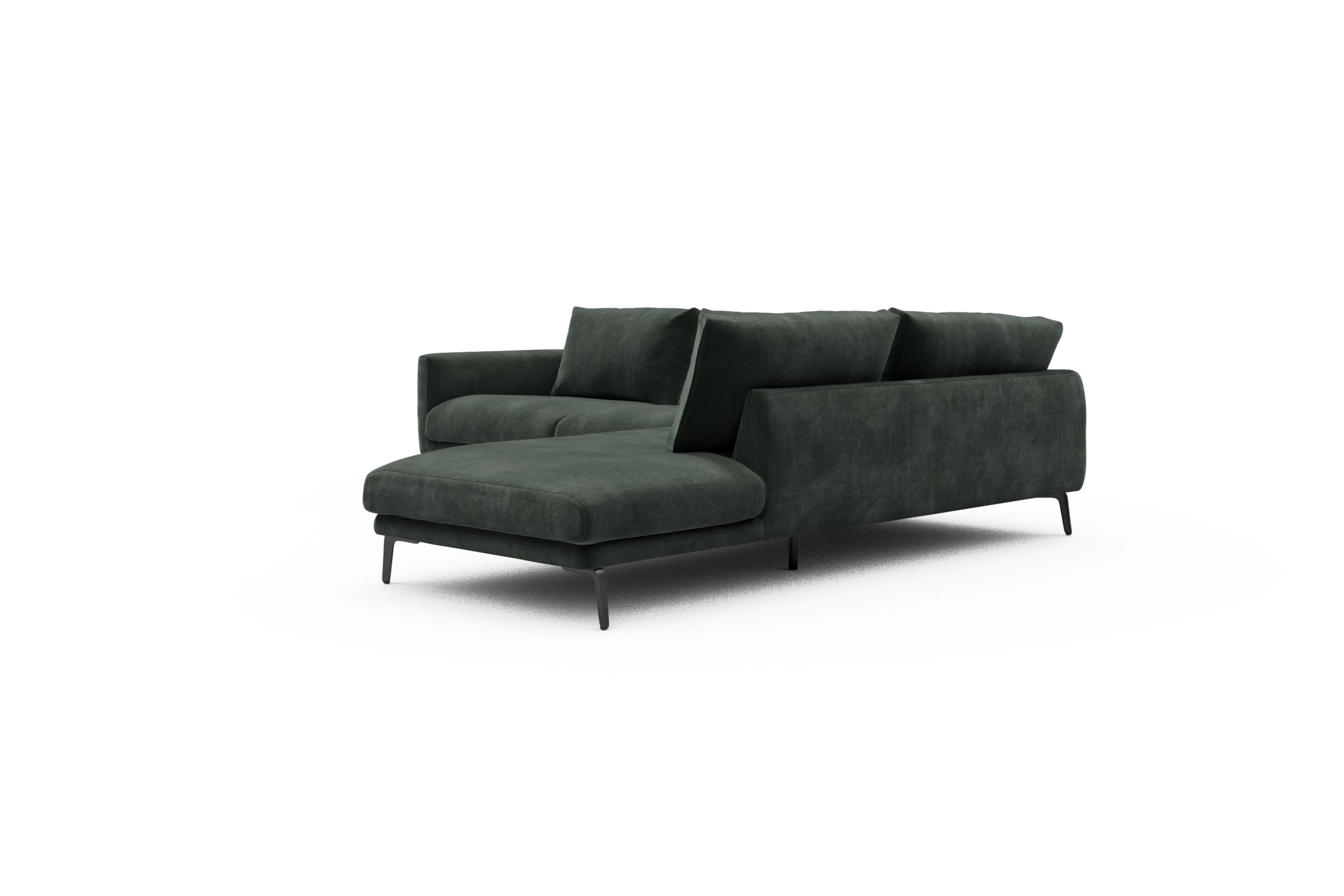 Ecksofa Karl Relax-Ecke rechts mit 2,5-Sitzer Smooth-Laurel-Green