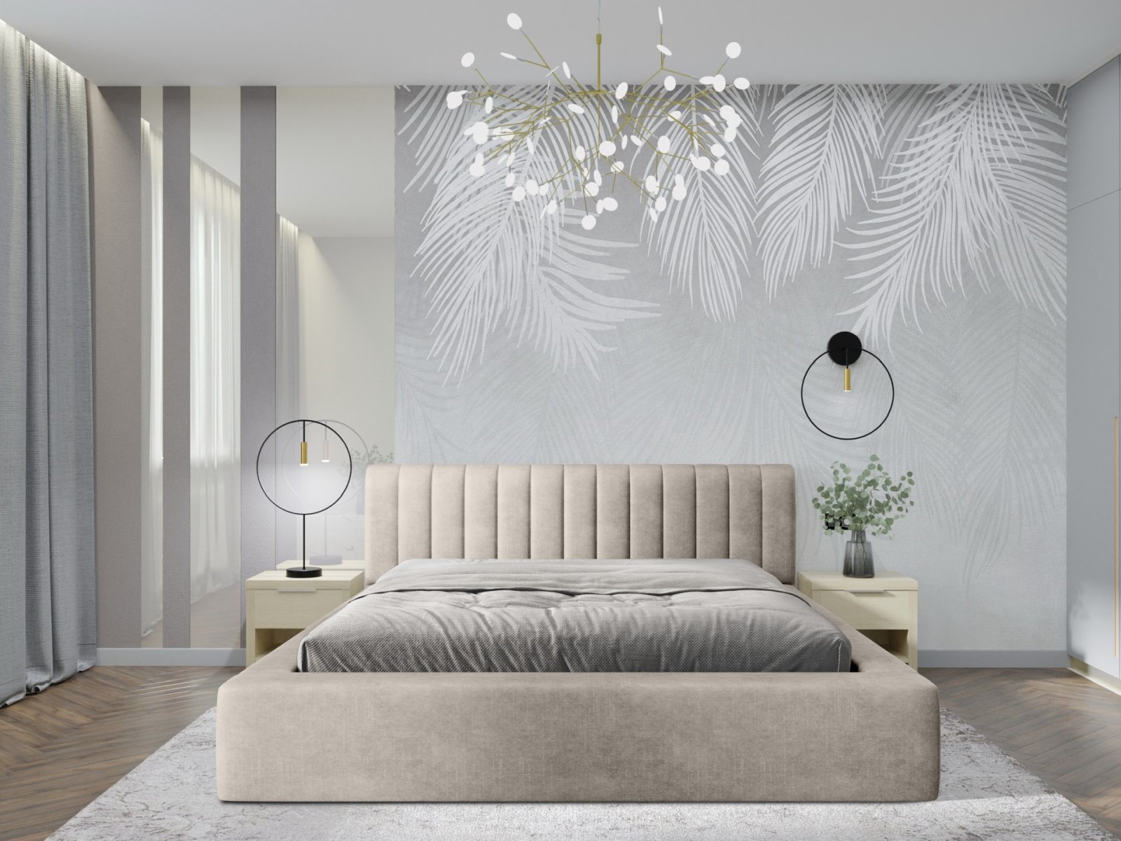 Polsterbett Faroa Samtstoff 180x200 mit Metallrahmen Macau Pearl