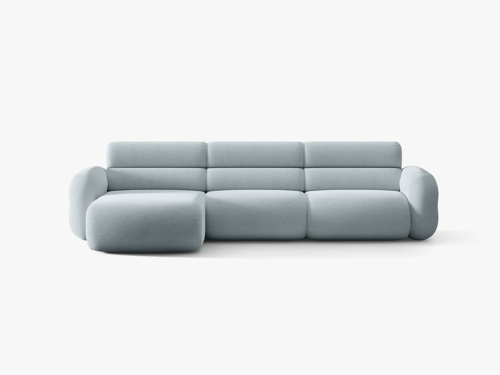 Micadoni Neo Ecksofa 4-Sitzer Links Boucle Baloo Hellblau