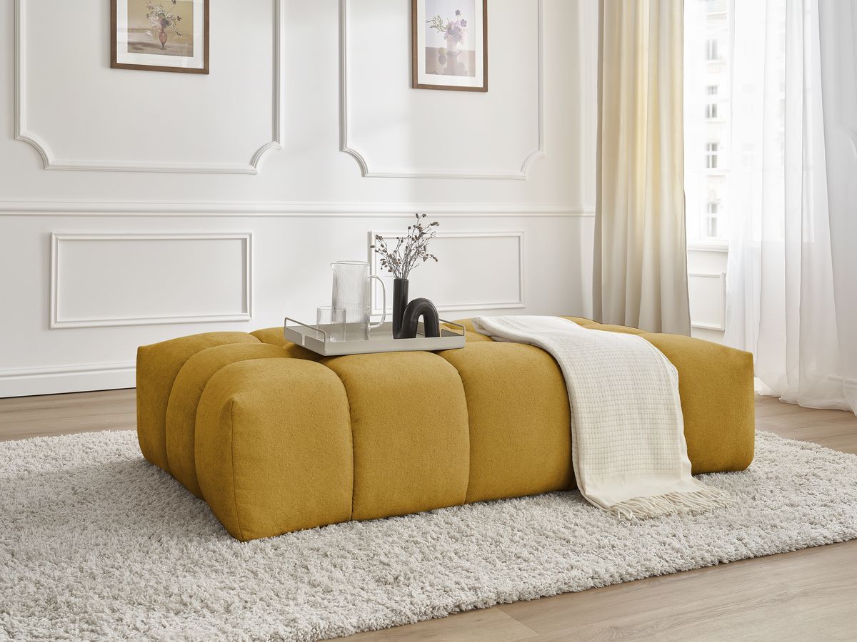 Bobochic Everest Pouf 166 × 100 cm Strukturstoff Gelb