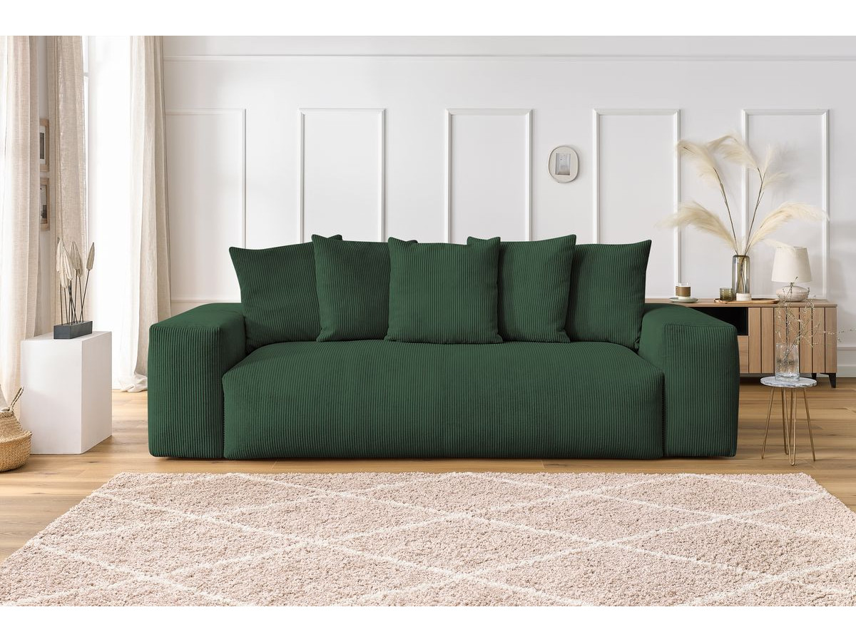Bobochic Voltaire Sofa 3-Sitzer 280 × 124 cm Cordsamt Grün