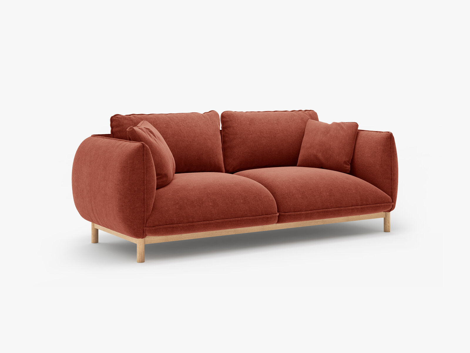 Micadoni Ada Sofa 2-Sitzer Strukturierter Stoff Wind Kastanienbraun