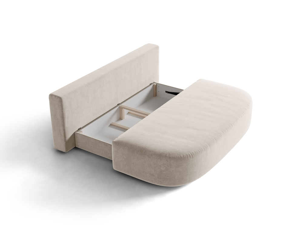 Cosmopolitan Design Schlafsofa Sophia 3-Sitzer mit Bettkasten Samt Salvador Beige