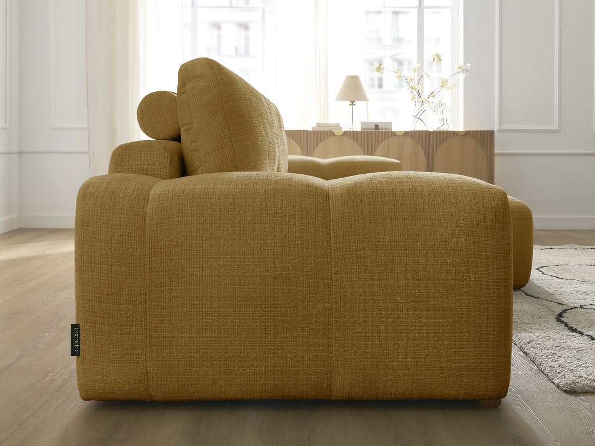 Bobochic Anakin Ecksofa, 2 Kissen Strukturstoff Gelb