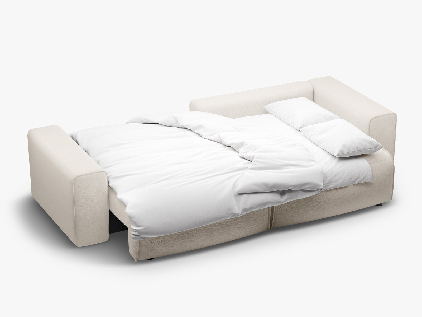 Micadoni Ecksofa Victor 3-Sitzer mit Schlaffunktion Rechts Strukturierter Stoff Helles Beige