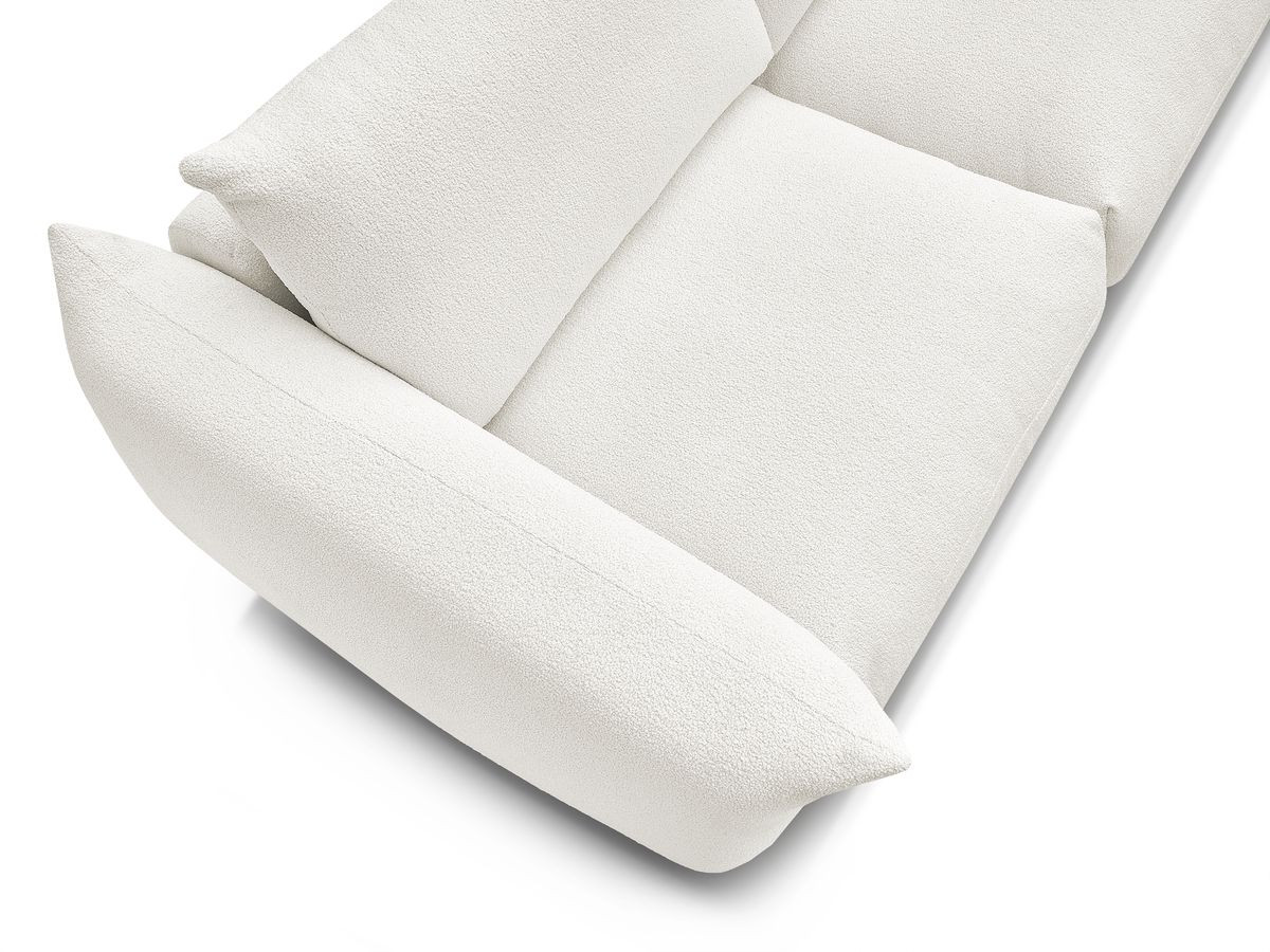 Bobochic Ernest Schlafsofa 3-Sitzer, Liegefläche 190 × 140 / 160 cm Bouclé-Stoff Weiß, Liegefläche 140 × 190 cm