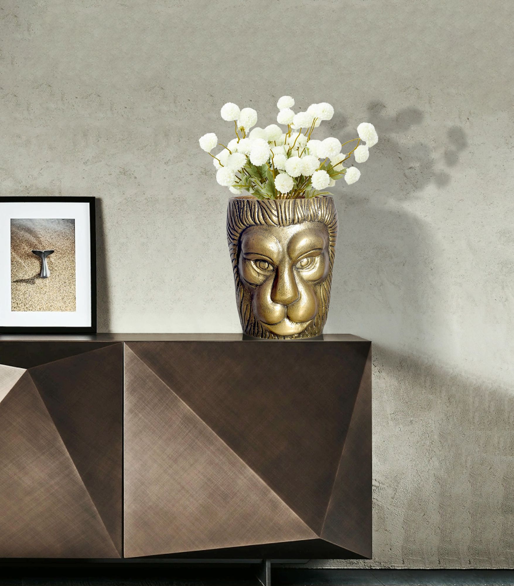 Tischvase Inndyr Aluminium Gold Ø 18 cm