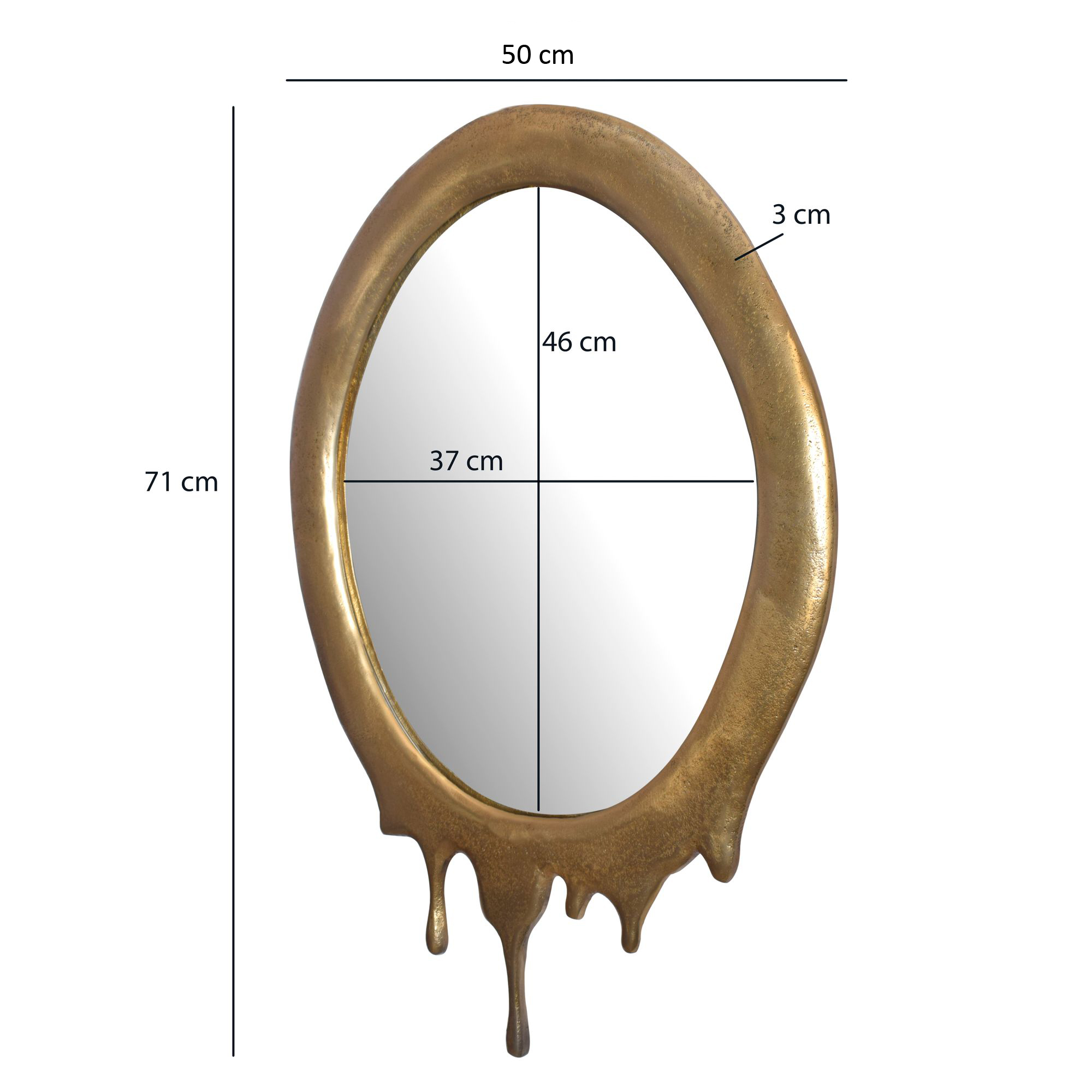 Wandspiegel Heistad Gold 50 × 3 × 71 cm