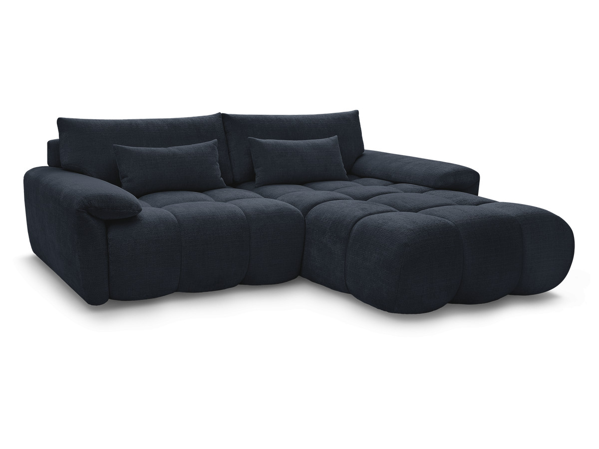 Bobochic Ivane Ecksofa Strukturstoff Dunkelblau Ecke rechts