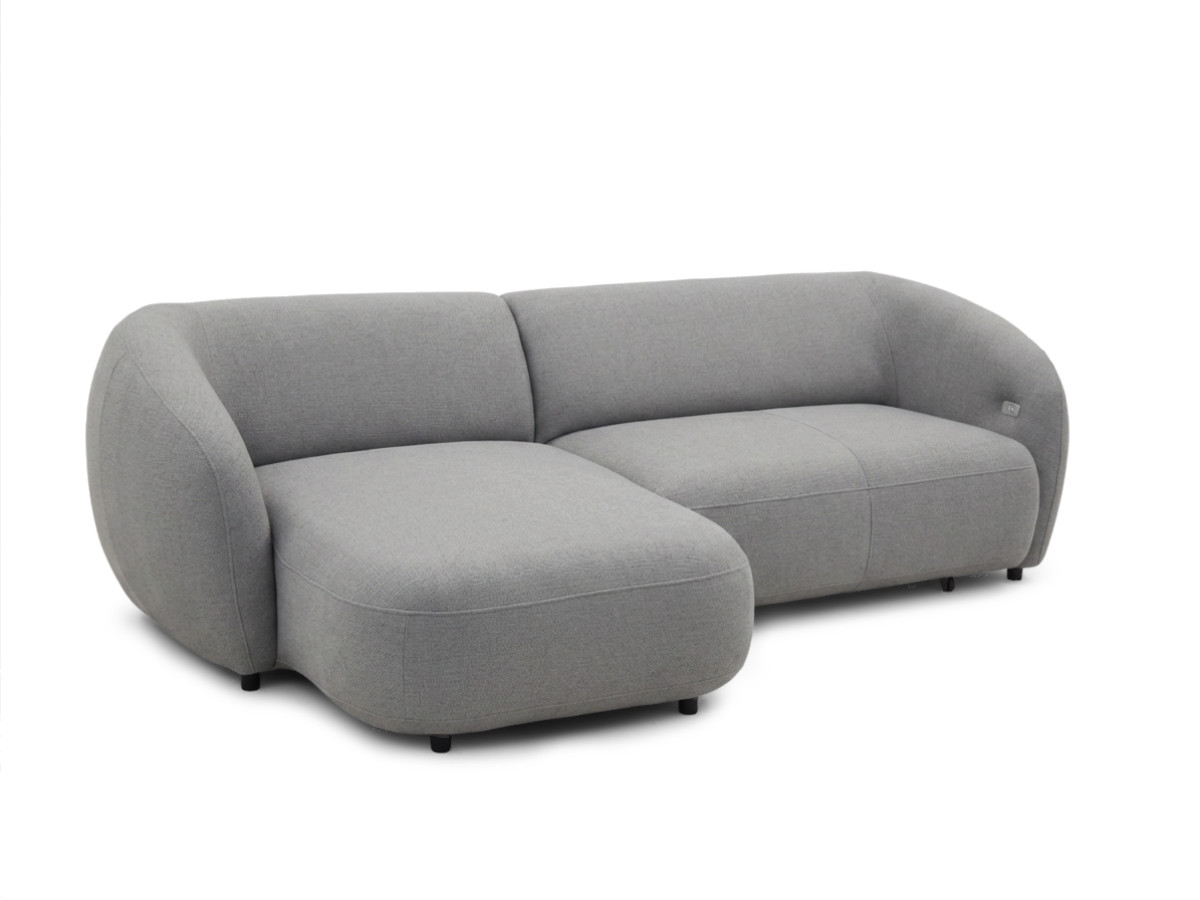 Bobochic Halo Ecksofa mit Schlaffunktion Stoff Grau Ecke links