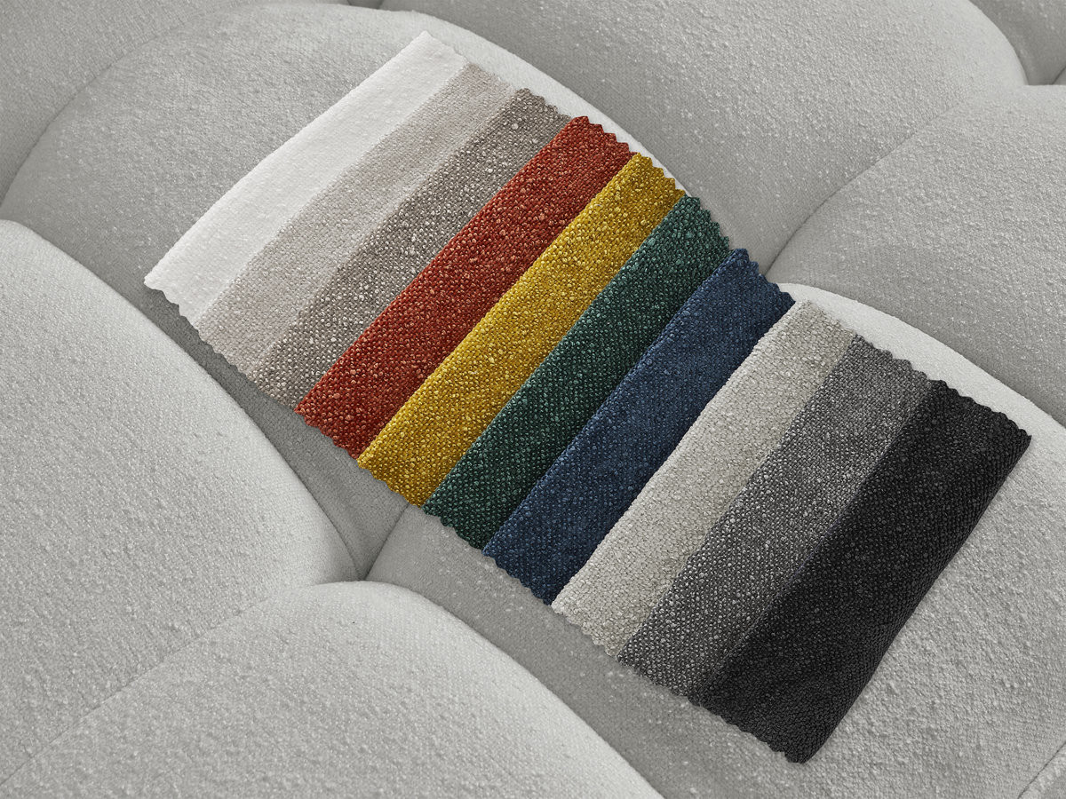 Bobochic Anis Sofa 2-Sitzer Strukturstoff Hellgrau