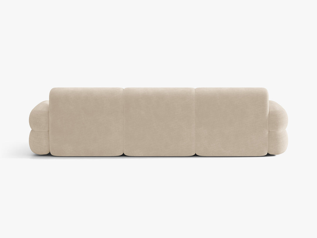 Micadoni Neo Ecksofa 4-Sitzer Rechts Chenille Golden Helles Beige